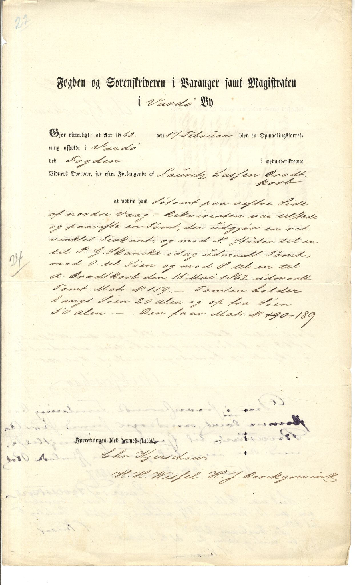 Brodtkorb handel A/S, VAMU/A-0001/Q/Qb/L0001: Skjøter og grunnbrev i Vardø by, 1822-1943, s. 139