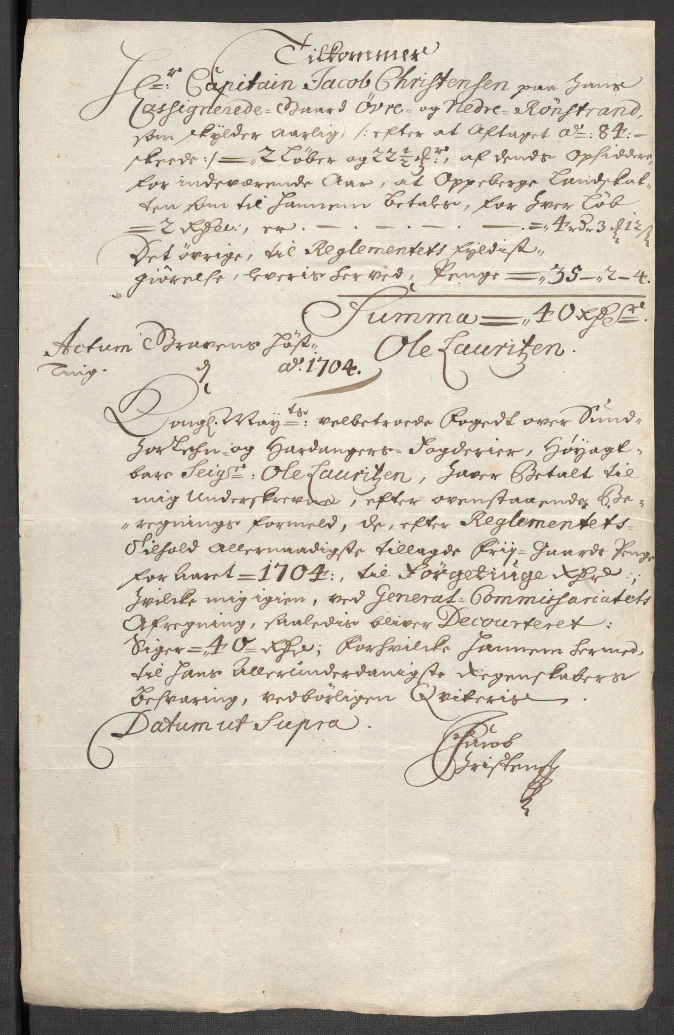 Rentekammeret inntil 1814, Reviderte regnskaper, Fogderegnskap, RA/EA-4092/R48/L2982: Fogderegnskap Sunnhordland og Hardanger, 1704, s. 248