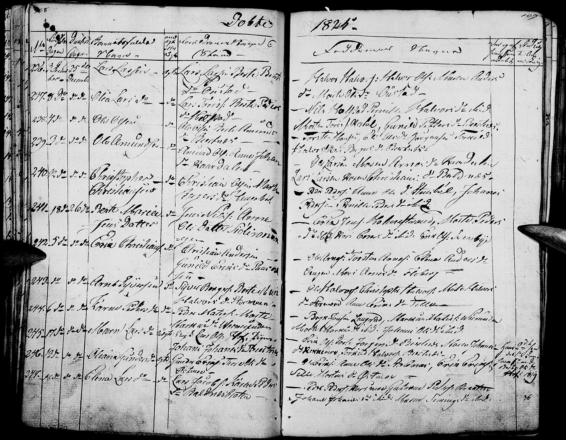 Hof prestekontor, AV/SAH-PREST-038/H/Ha/Haa/L0006: Ministerialbok nr. 6, 1822-1841, s. 108-109