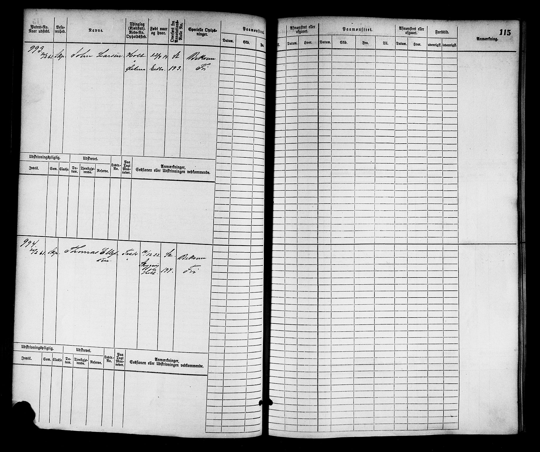 Tvedestrand mønstringskrets, AV/SAK-2031-0011/F/Fb/L0002: Hovedrulle nr 767-1528, R-3, 1868-1900, s. 116