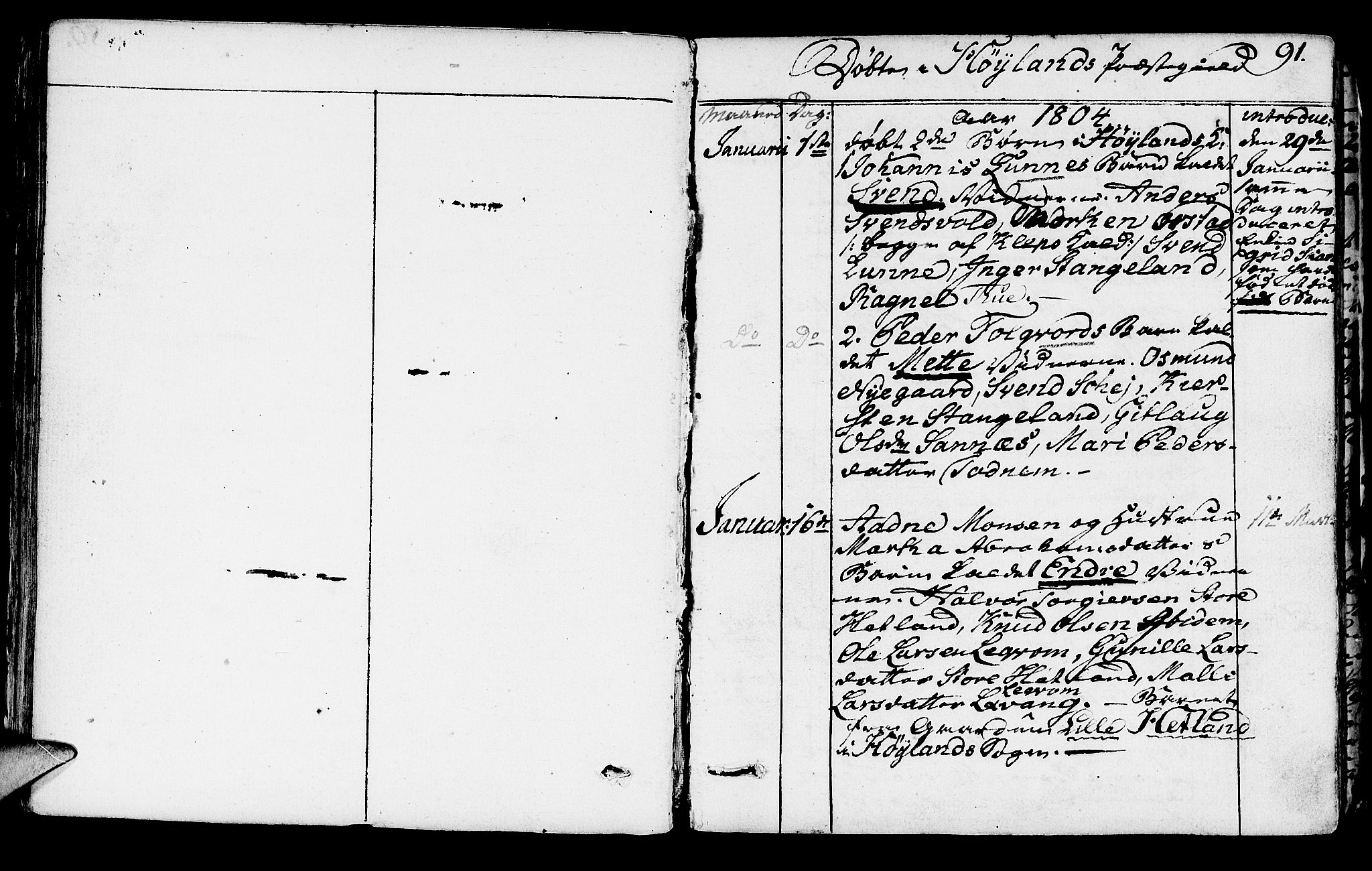 Høyland sokneprestkontor, AV/SAST-A-101799/001/30BA/L0005: Ministerialbok nr. A 5, 1804-1815, s. 91