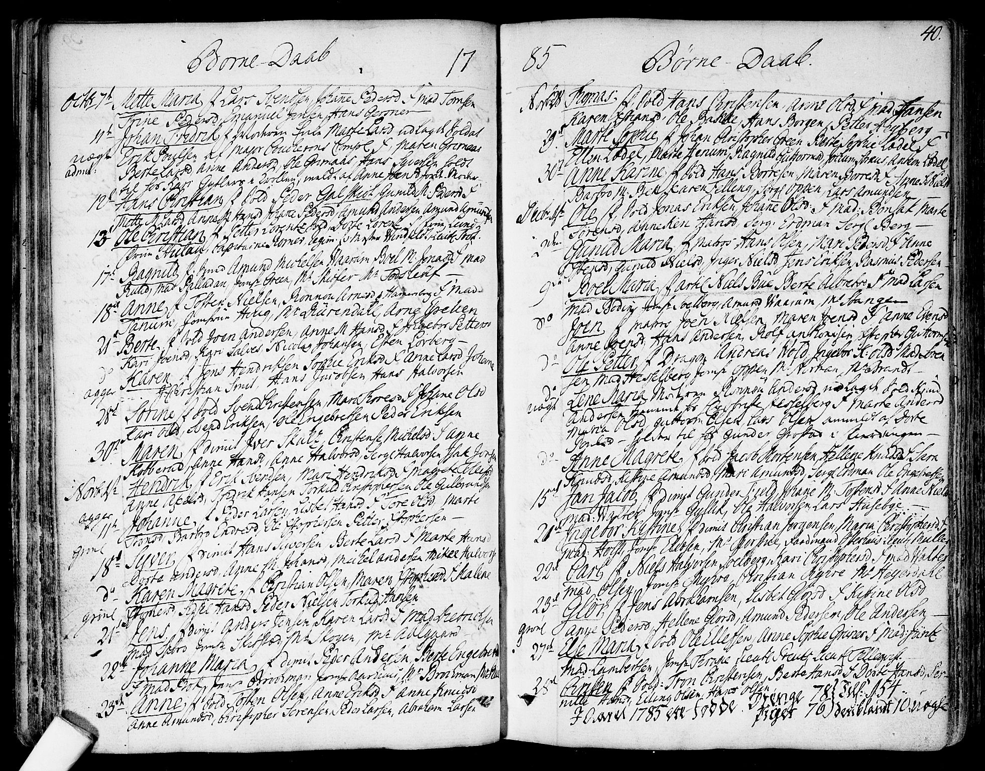 Garnisonsmenigheten Kirkebøker, AV/SAO-A-10846/F/Fa/L0003: Ministerialbok nr. 3, 1777-1809, s. 40