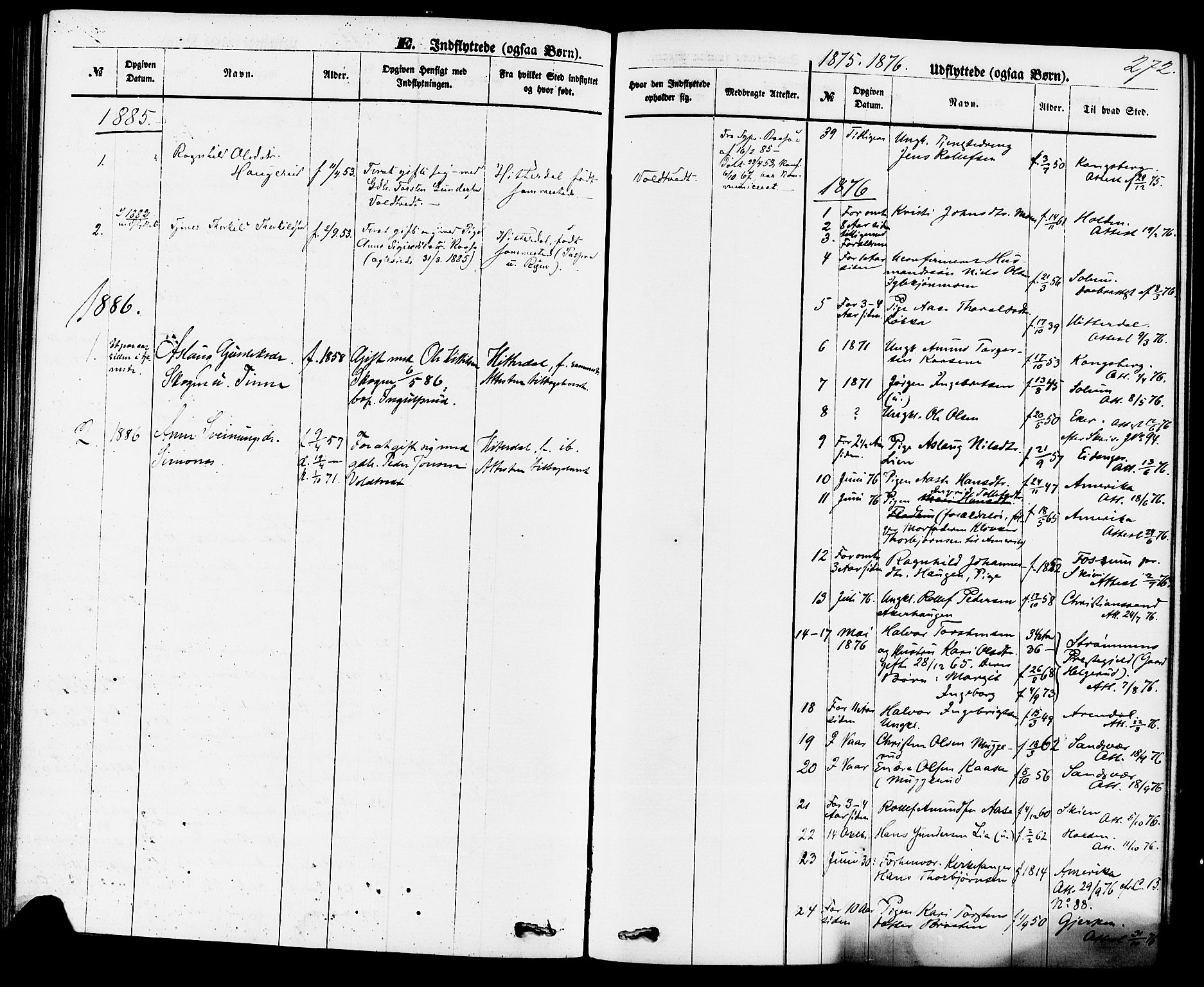 Sauherad kirkebøker, AV/SAKO-A-298/F/Fa/L0008: Ministerialbok nr. I 8, 1873-1886, s. 272