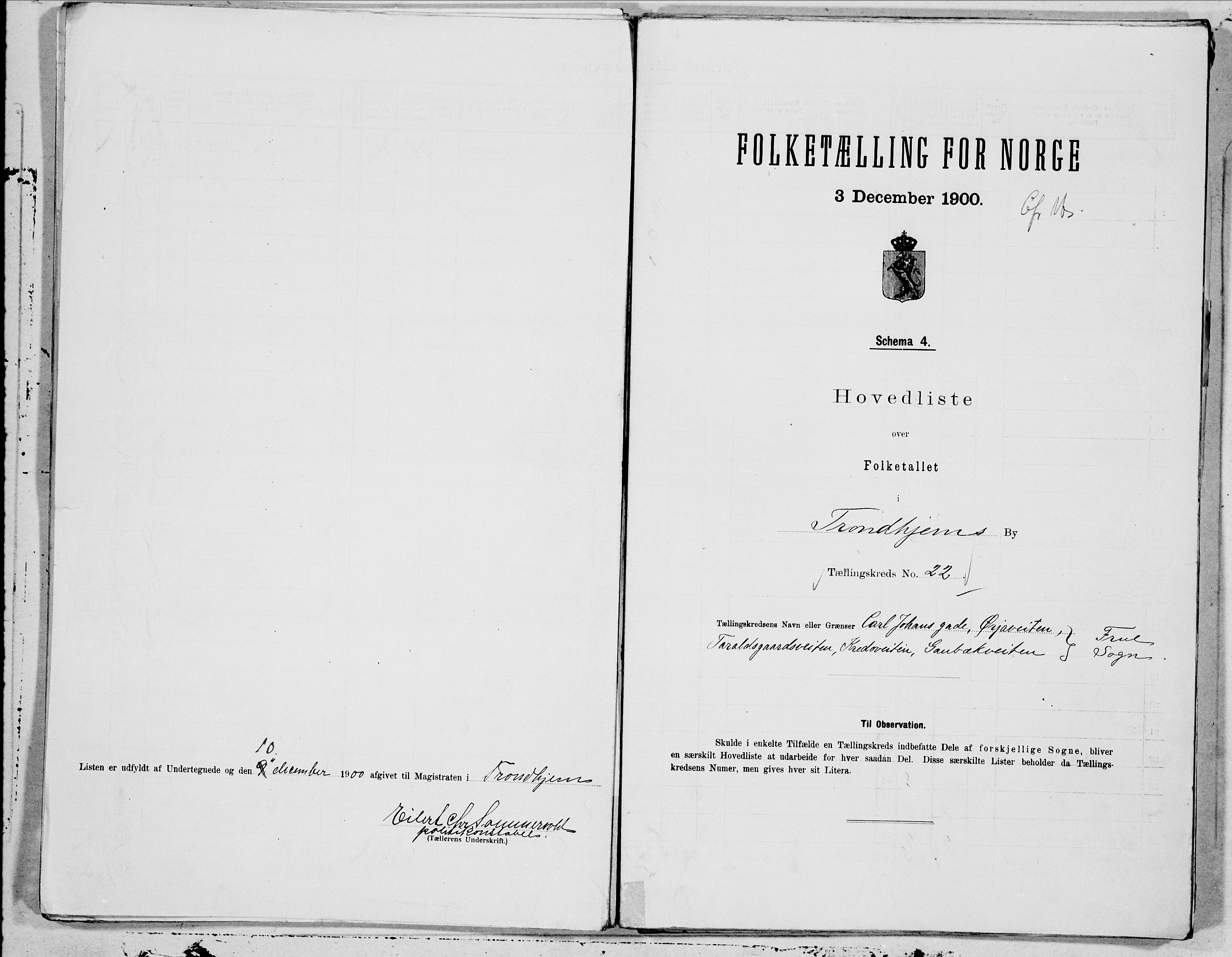 SAT, Folketelling 1900 for 1601 Trondheim kjøpstad, 1900, s. 43