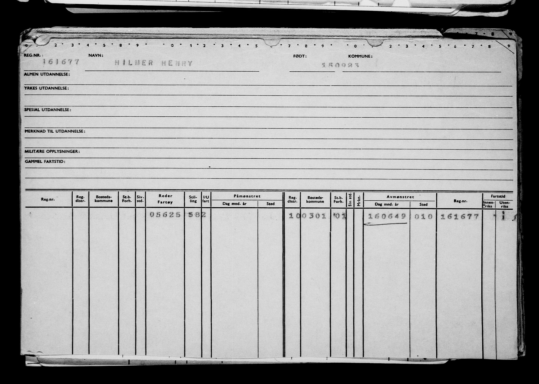 Direktoratet for sjømenn, AV/RA-S-3545/G/Gb/L0223: Hovedkort, 1923, s. 5