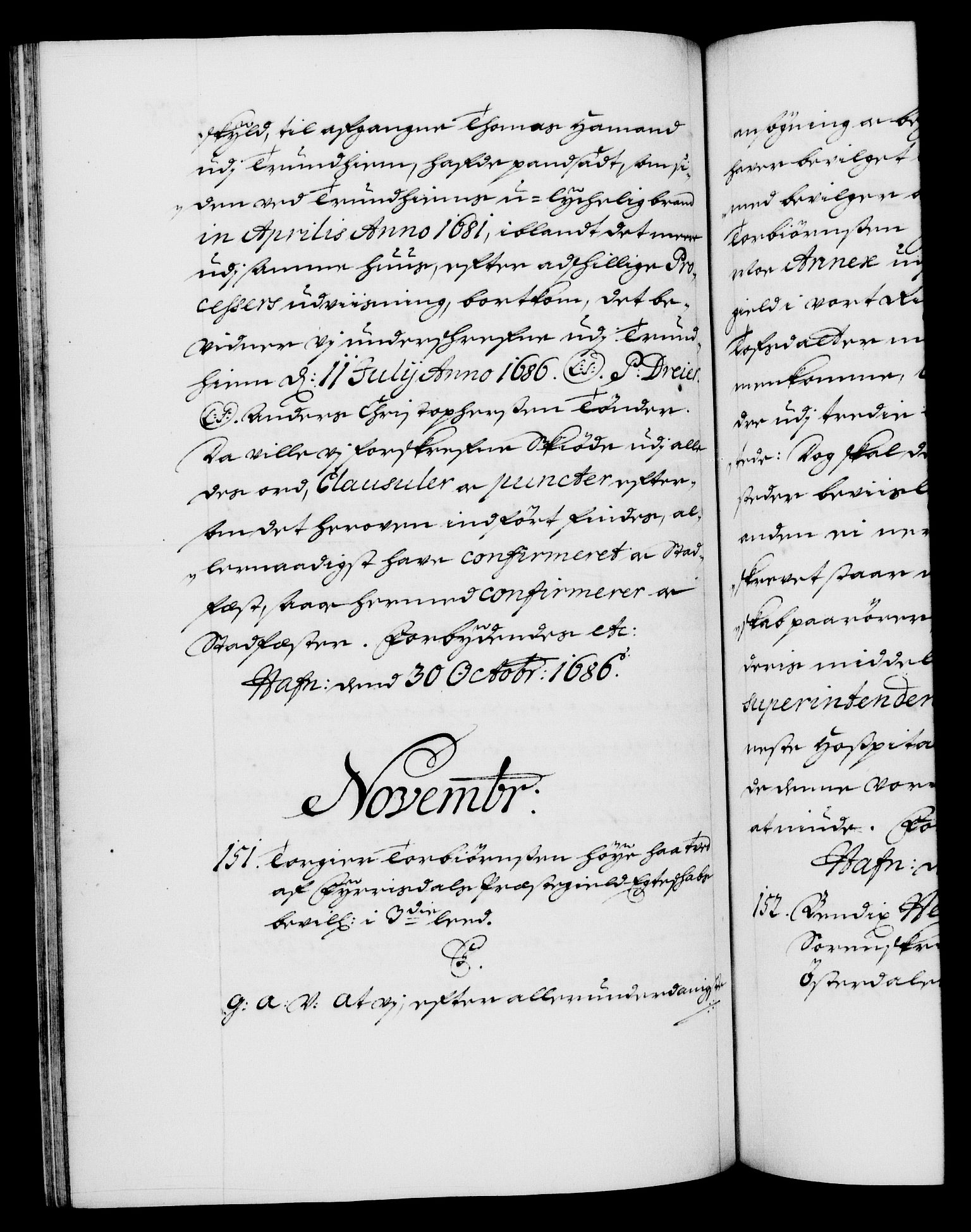 Danske Kanselli 1572-1799, RA/EA-3023/F/Fc/Fca/Fcaa/L0014: Norske registre (mikrofilm), 1685-1687, s. 358b