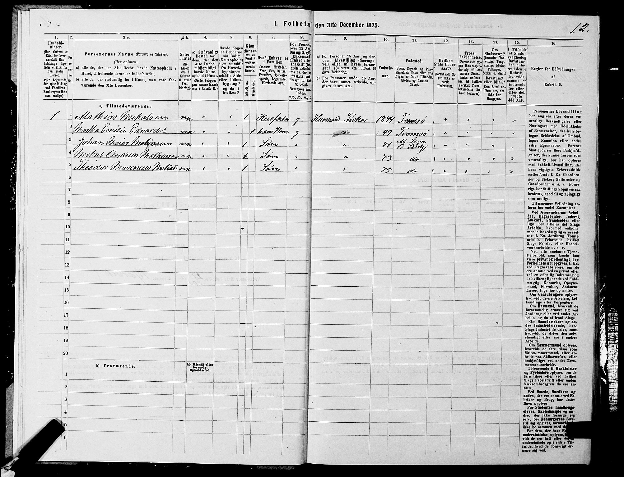 SATØ, Folketelling 1875 for 1933P Balsfjord prestegjeld, 1875, s. 4012