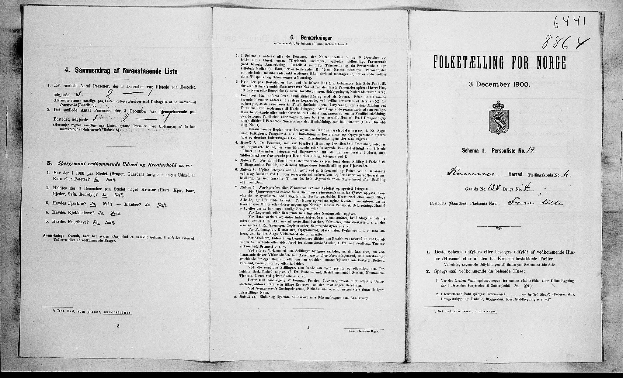 RA, Folketelling 1900 for 0718 Ramnes herred, 1900, s. 70