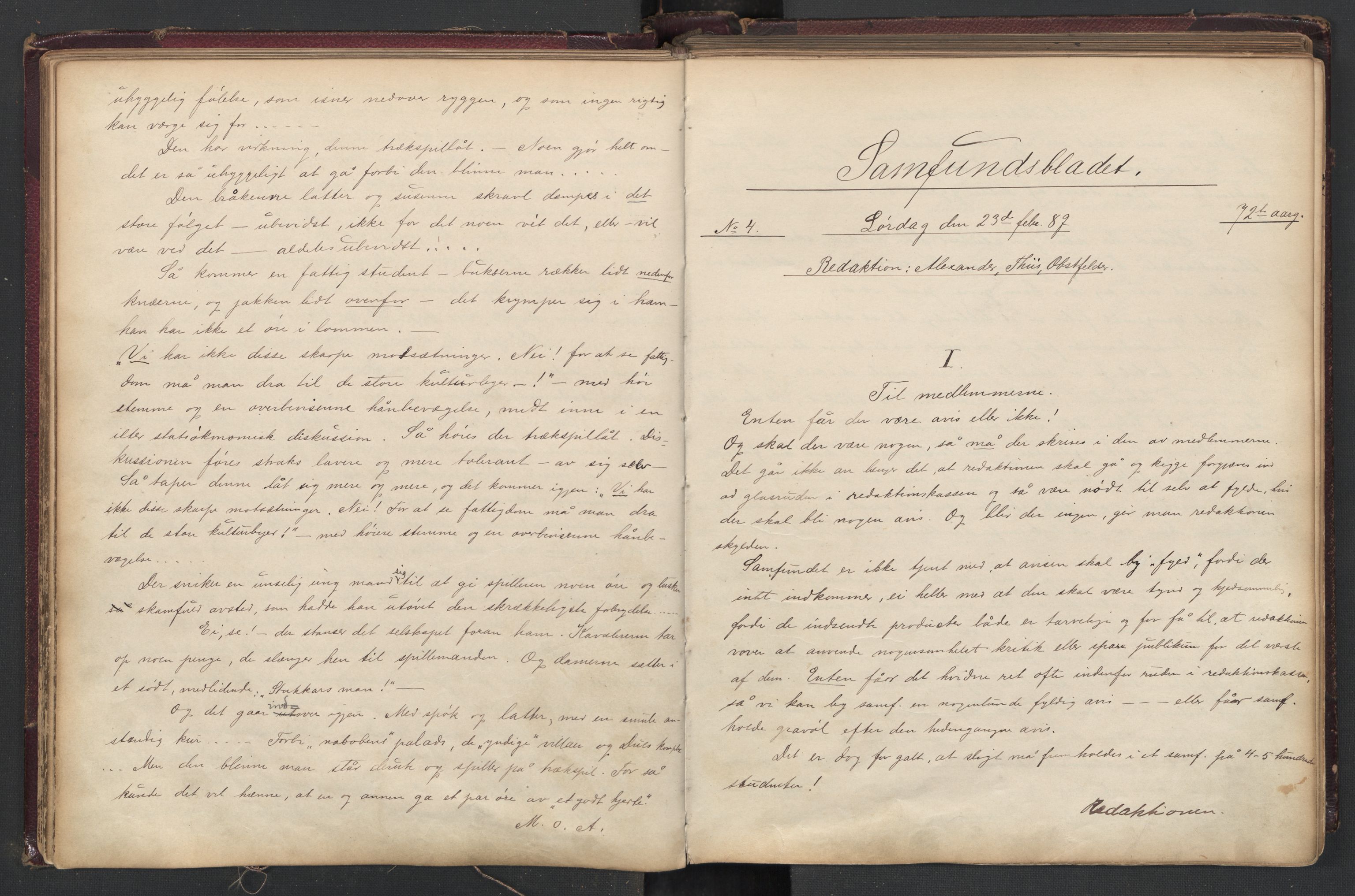 Det Norske Studentersamfund, AV/RA-PA-1322/X/Xa/L0013/0001: -- / Samfundsbladet, 1888-1892, s. 58
