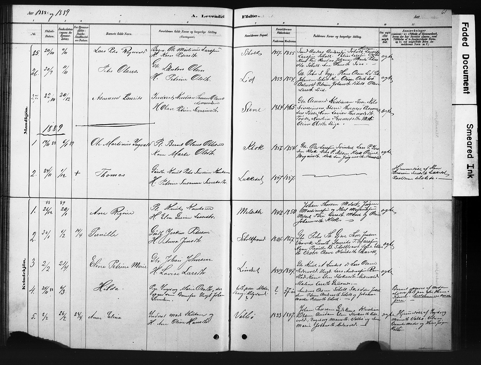 Ministerialprotokoller, klokkerbøker og fødselsregistre - Møre og Romsdal, AV/SAT-A-1454/522/L0326: Klokkerbok nr. 522C05, 1878-1890, s. 61