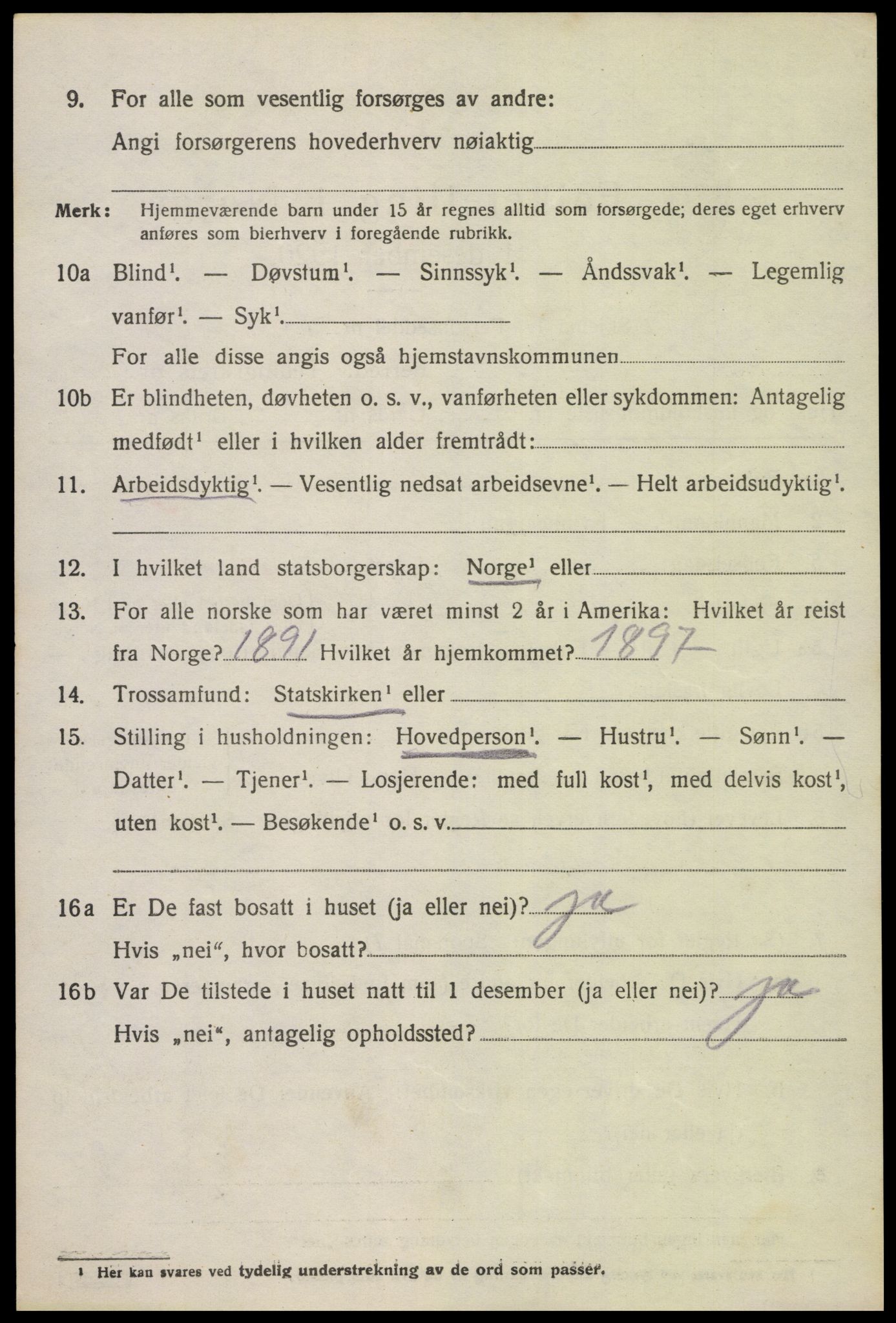 SAK, Folketelling 1920 for 1012 Oddernes herred, 1920, s. 10480
