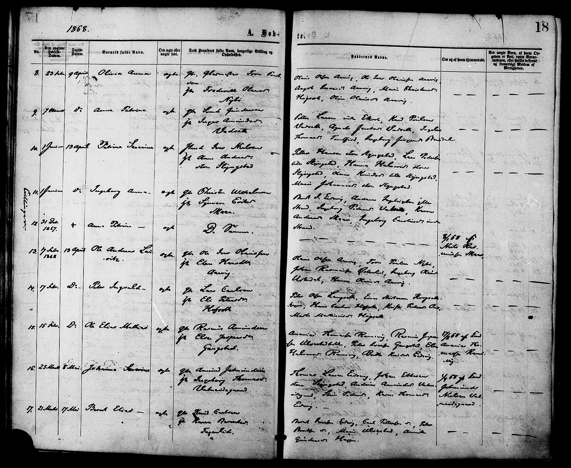 Ministerialprotokoller, klokkerbøker og fødselsregistre - Møre og Romsdal, AV/SAT-A-1454/525/L0373: Ministerialbok nr. 525A03, 1864-1879, s. 18