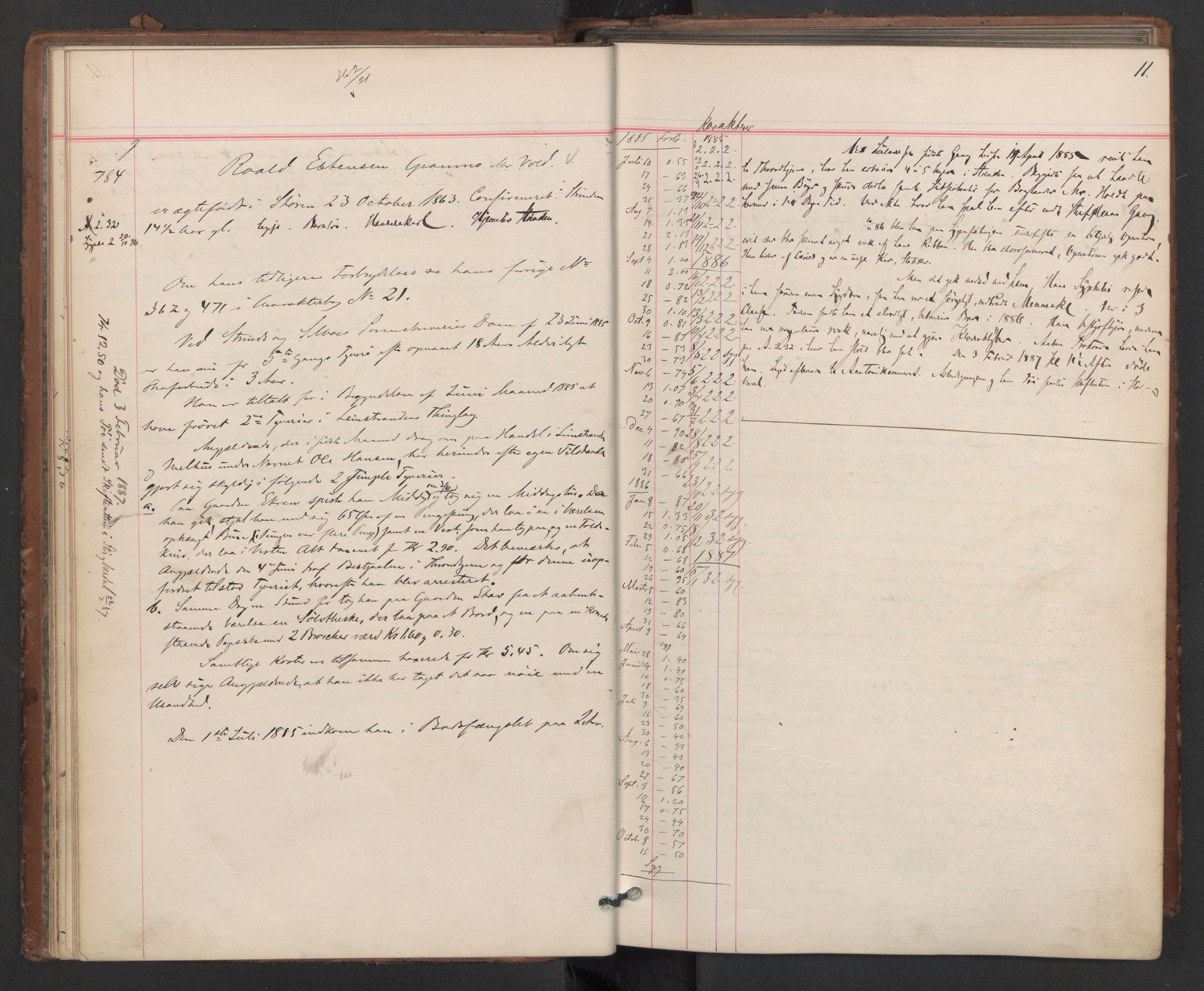 Botsfengslet, AV/RA-S-1539/D/Db/Dbb/L0023: 774g - 57h, 1885-1886, s. 11