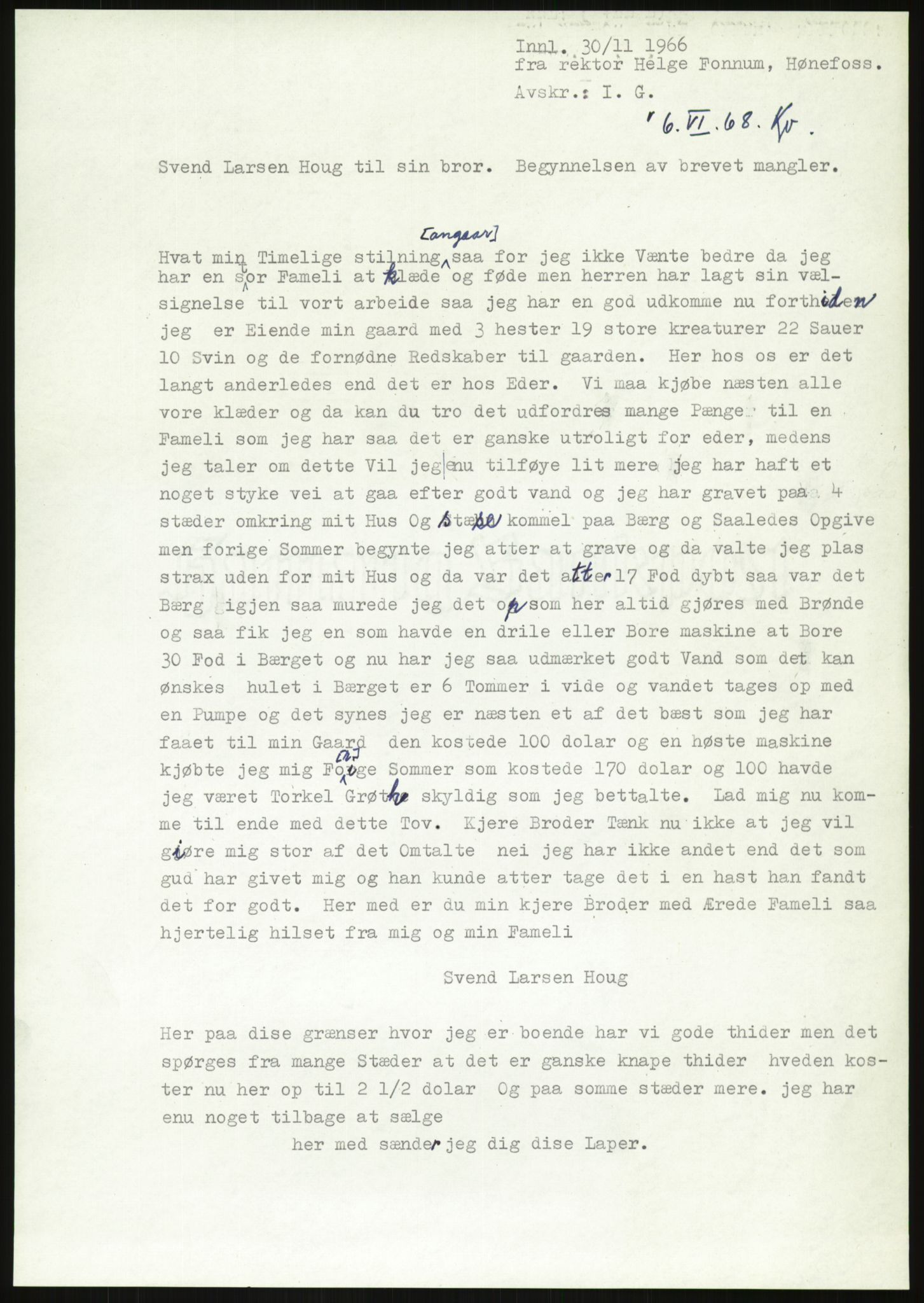 Samlinger til kildeutgivelse, Amerikabrevene, RA/EA-4057/F/L0019: Innlån fra Buskerud: Fonnem - Kristoffersen, 1838-1914, s. 447