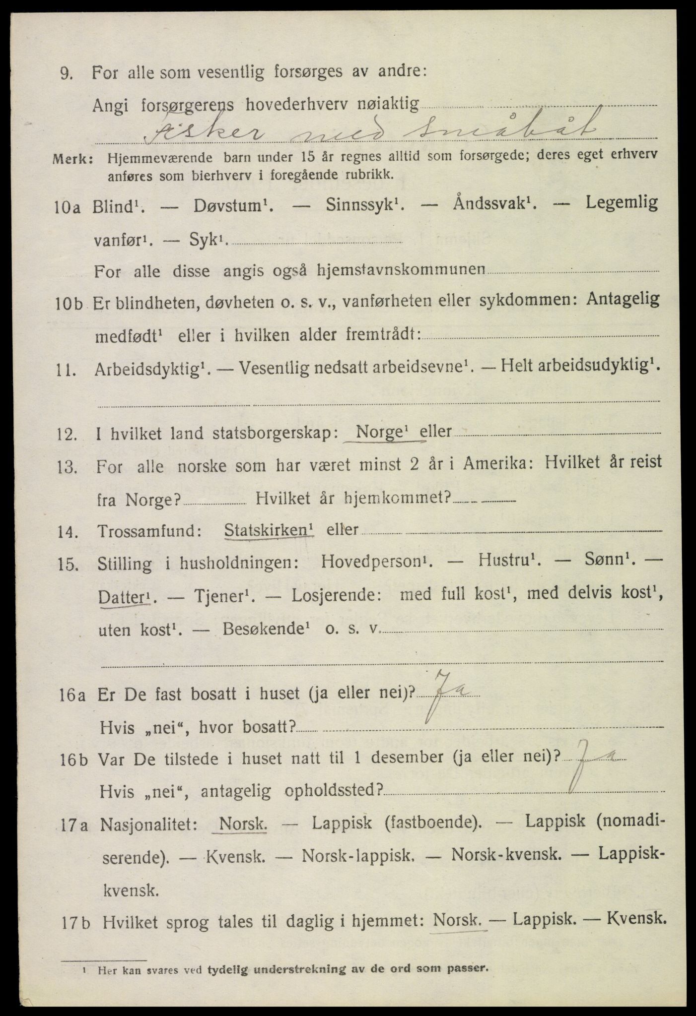 SAT, Folketelling 1920 for 1865 Vågan herred, 1920, s. 2838
