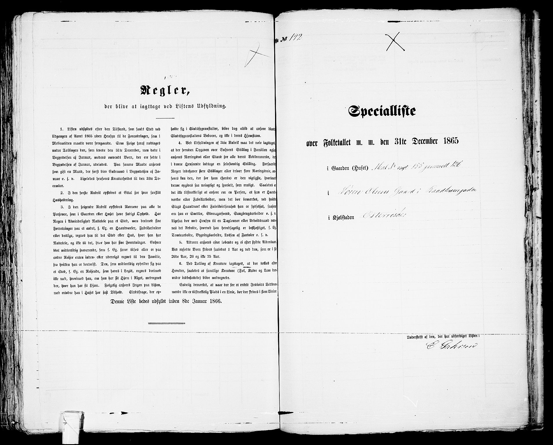 RA, Folketelling 1865 for 0901B Risør prestegjeld, Risør kjøpstad, 1865, s. 292