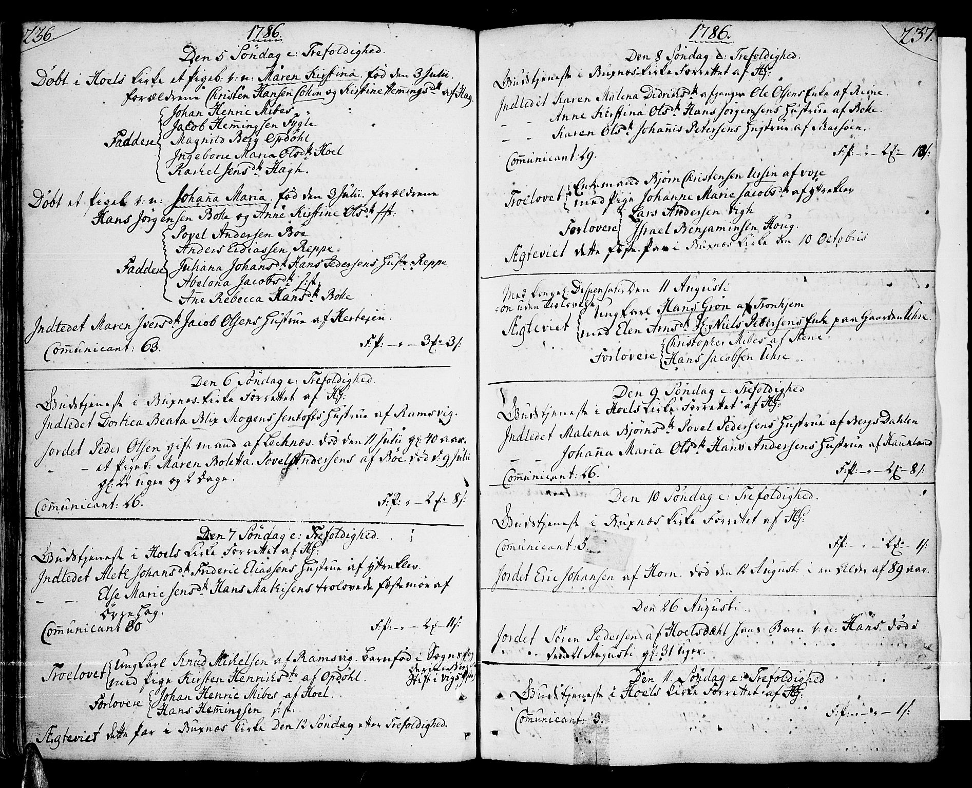 Ministerialprotokoller, klokkerbøker og fødselsregistre - Nordland, AV/SAT-A-1459/881/L1149: Ministerialbok nr. 881A02, 1773-1793, s. 236-237