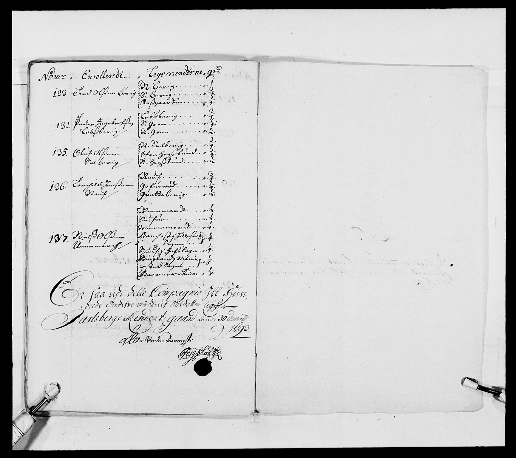Kommanderende general (KG I) med Det norske krigsdirektorium, AV/RA-EA-5419/E/Ea/L0493: Smålenske regiment, 1643-1694, s. 381