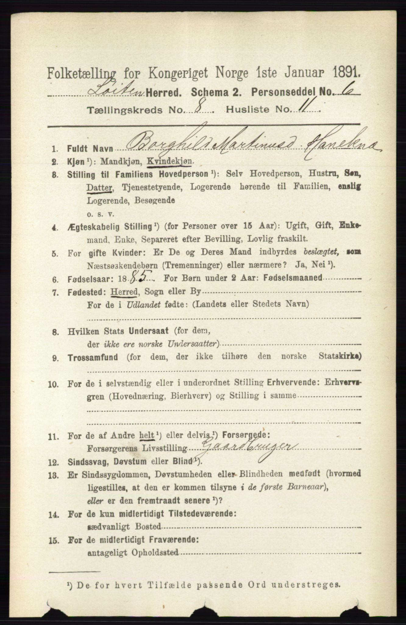 RA, Folketelling 1891 for 0415 Løten herred, 1891, s. 5349