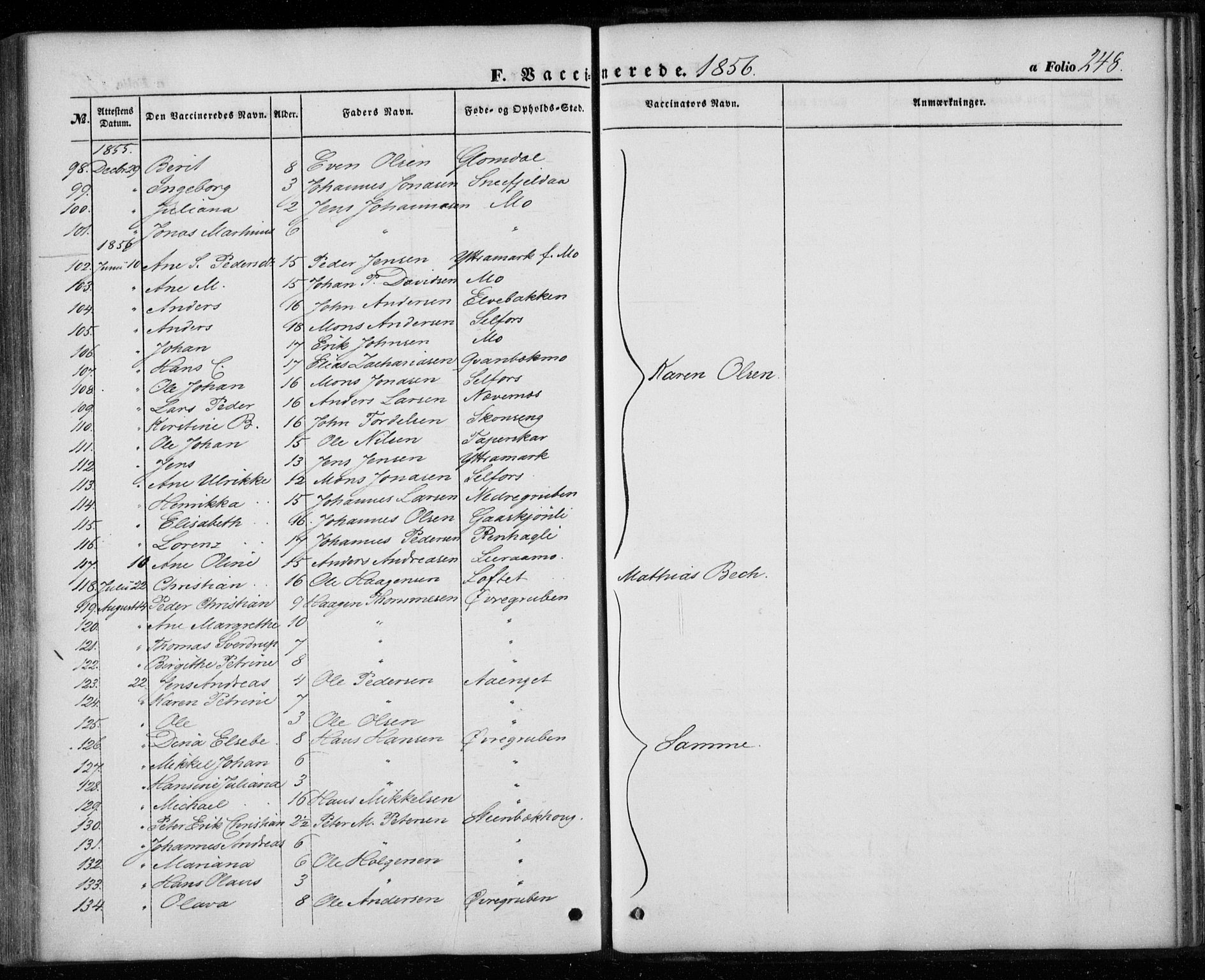 Ministerialprotokoller, klokkerbøker og fødselsregistre - Nordland, AV/SAT-A-1459/827/L0392: Ministerialbok nr. 827A04, 1853-1866, s. 248