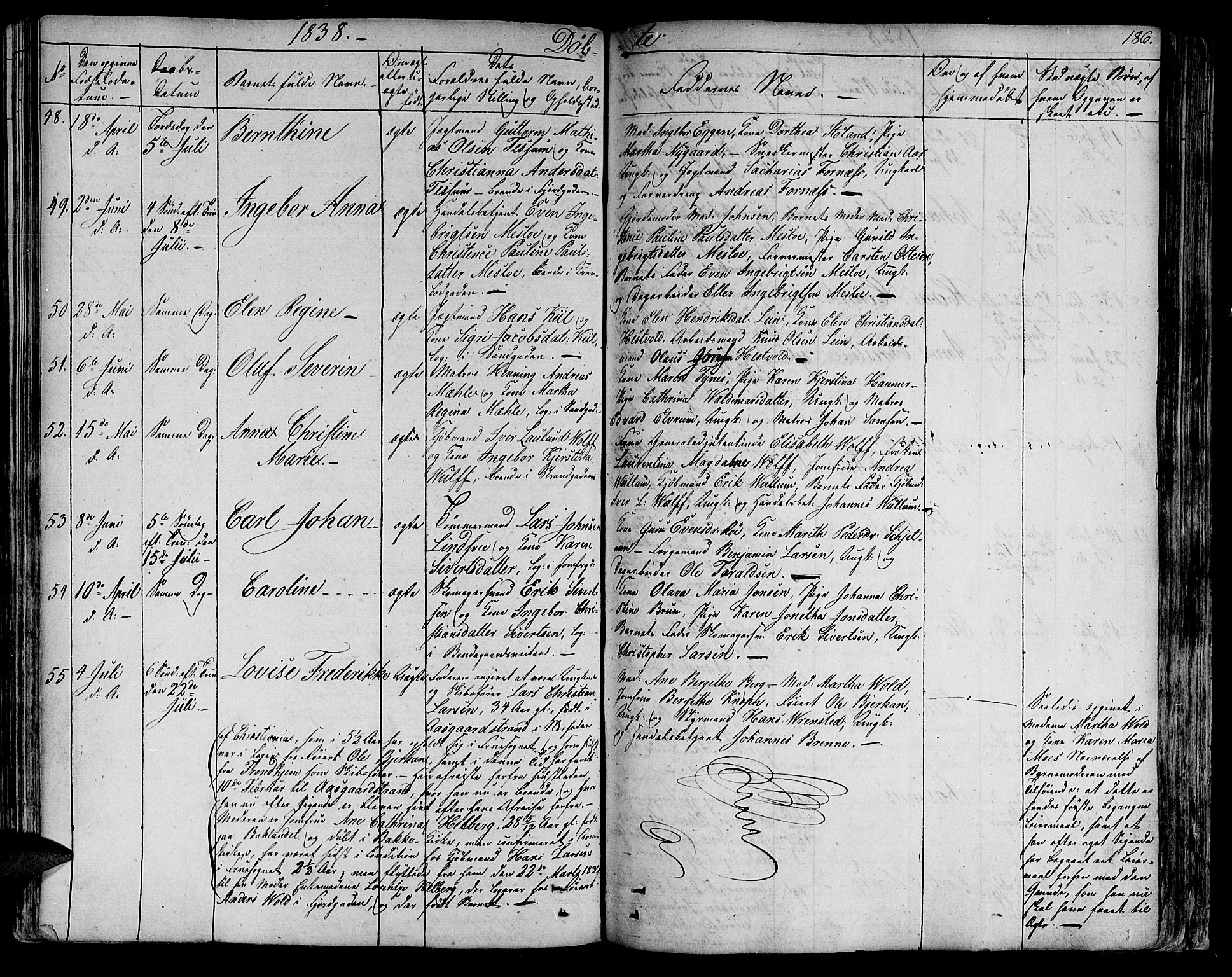 Ministerialprotokoller, klokkerbøker og fødselsregistre - Sør-Trøndelag, SAT/A-1456/602/L0108: Ministerialbok nr. 602A06, 1821-1839, s. 186