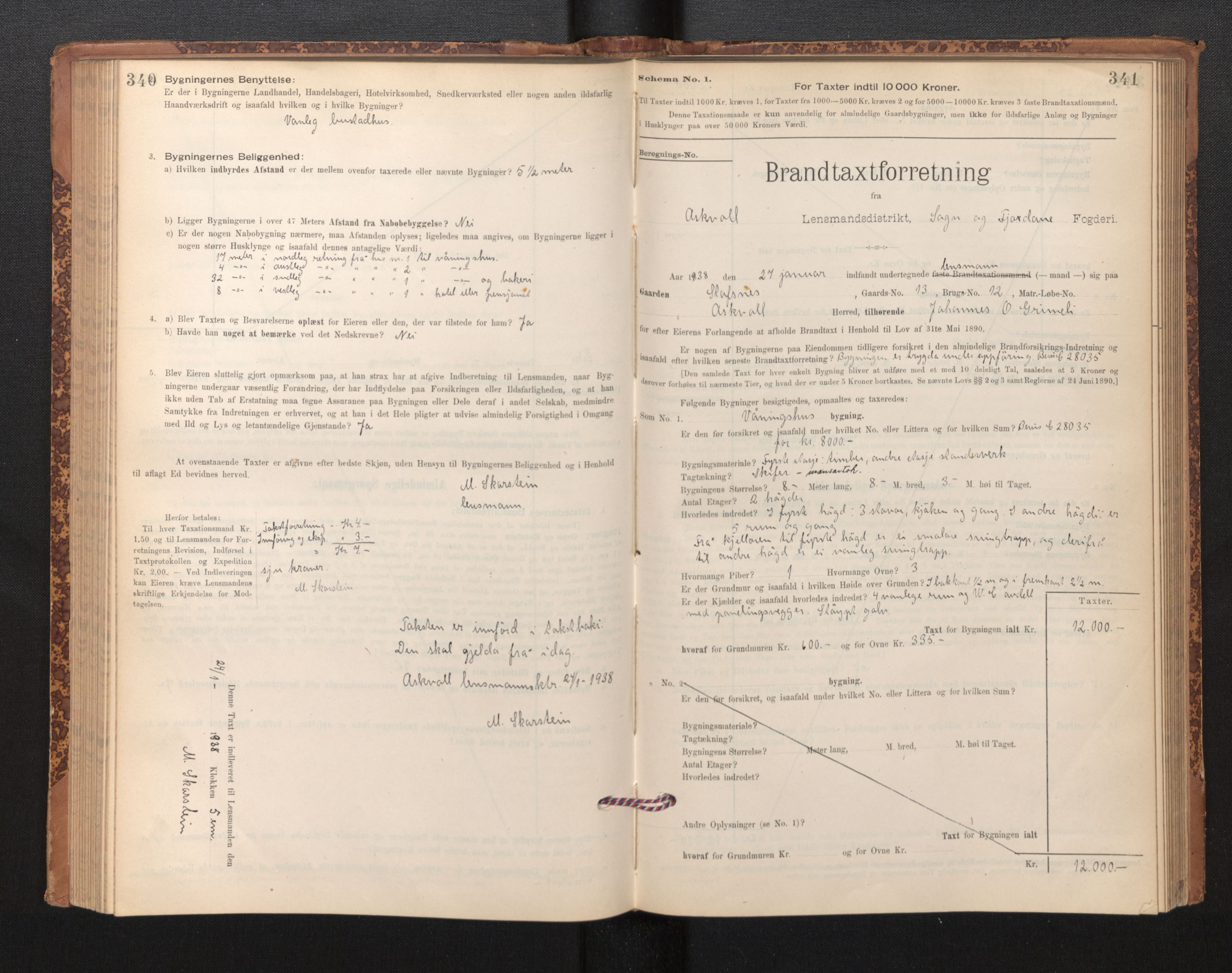 Lensmannen i Askvoll, AV/SAB-A-26301/0012/L0004: Branntakstprotokoll, skjematakst og liste over branntakstmenn, 1895-1932, s. 340-341