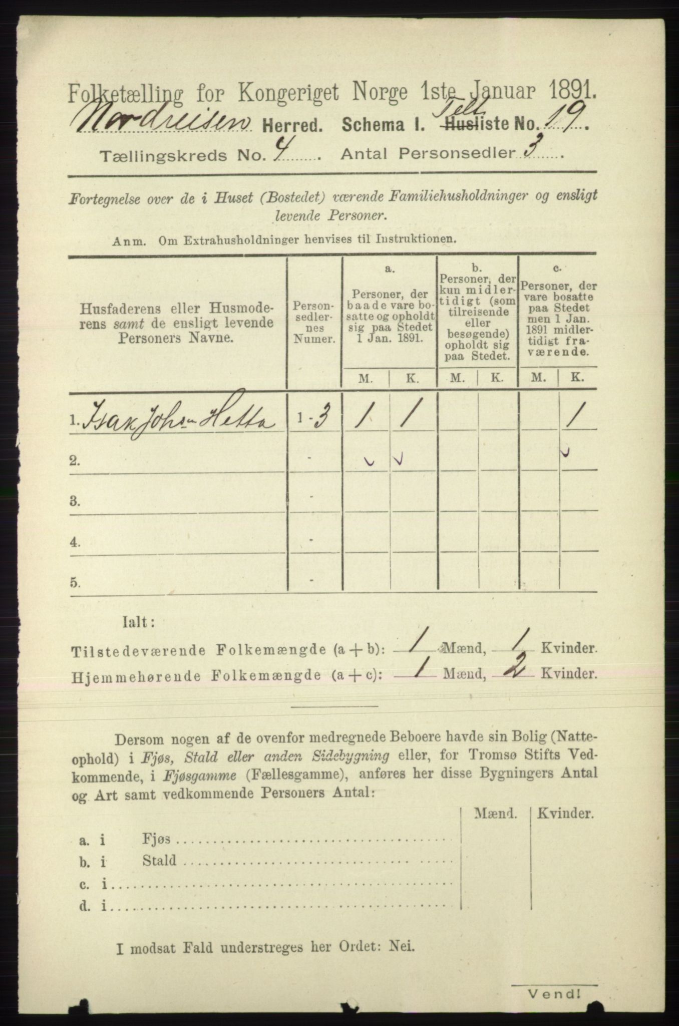 RA, Folketelling 1891 for 1942 Nordreisa herred, 1891, s. 1528