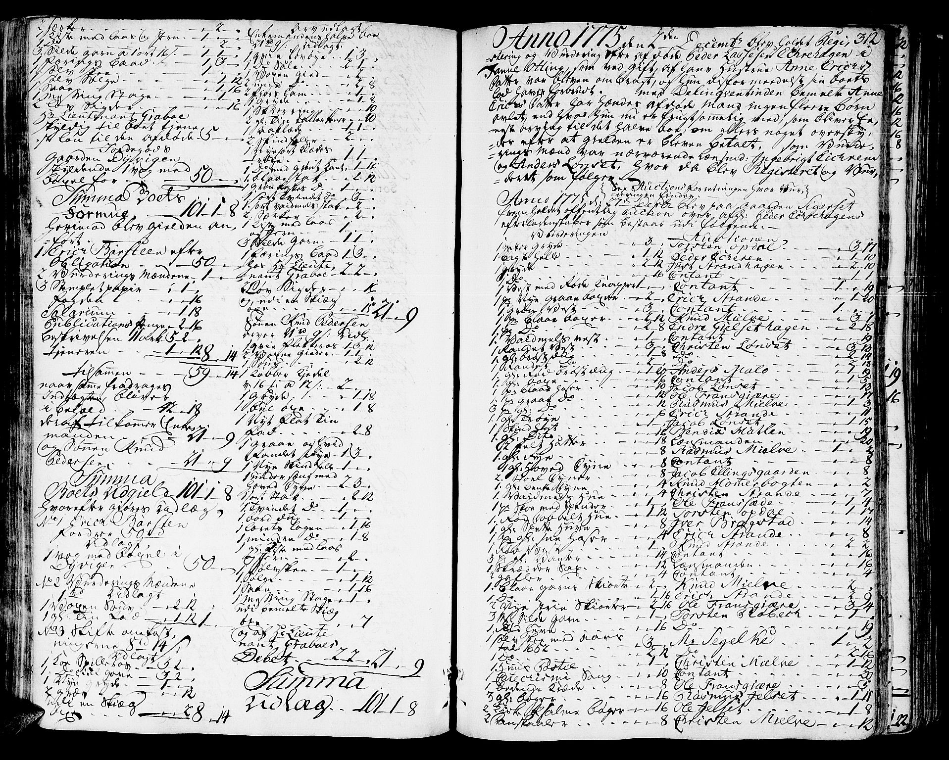 Romsdal sorenskriveri, SAT/A-4149/1/3/3A/L0010: Skifteprotokoll, 1774-1782, s. 311b-312a