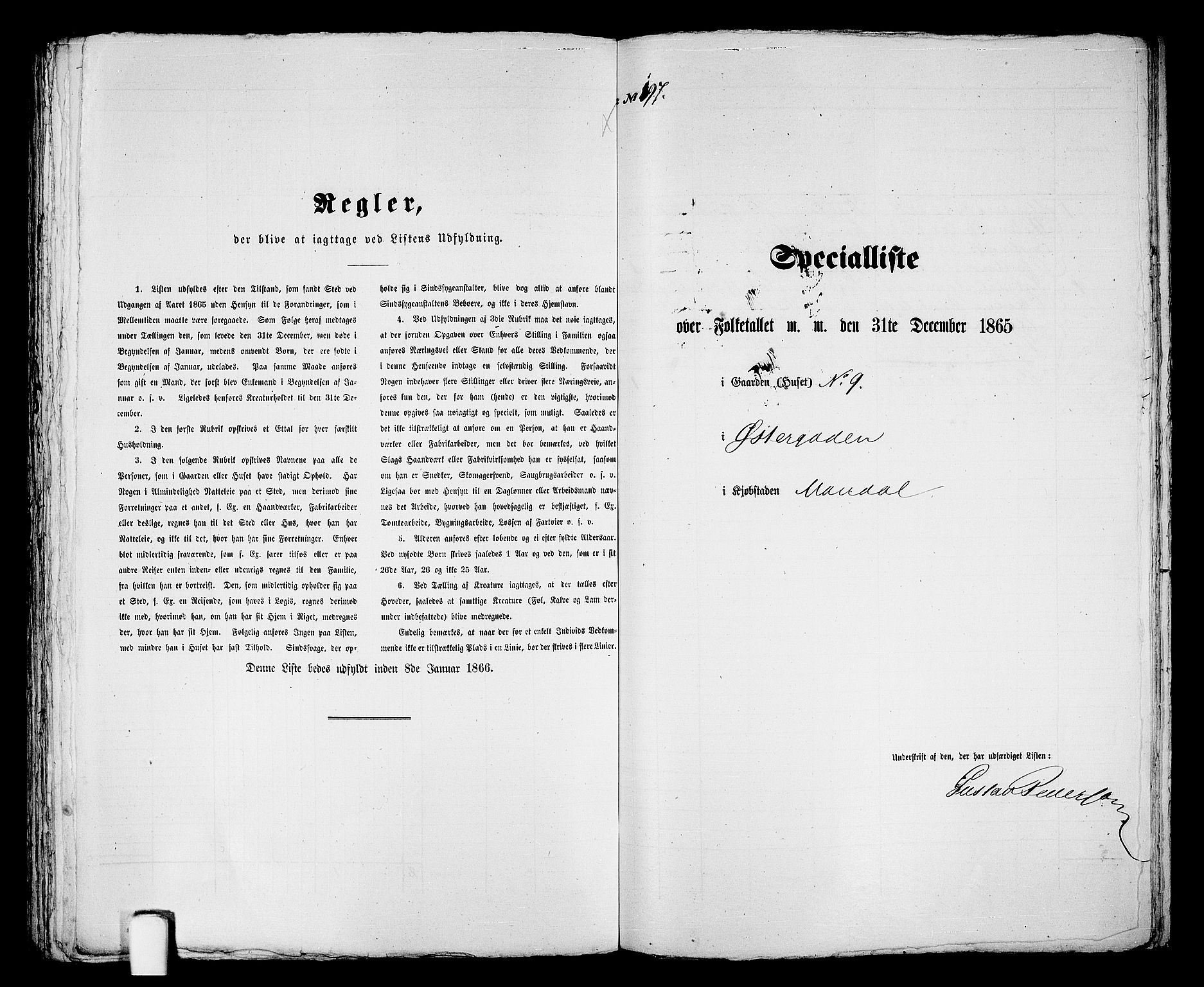 RA, Folketelling 1865 for 1002B Mandal prestegjeld, Mandal ladested, 1865, s. 396