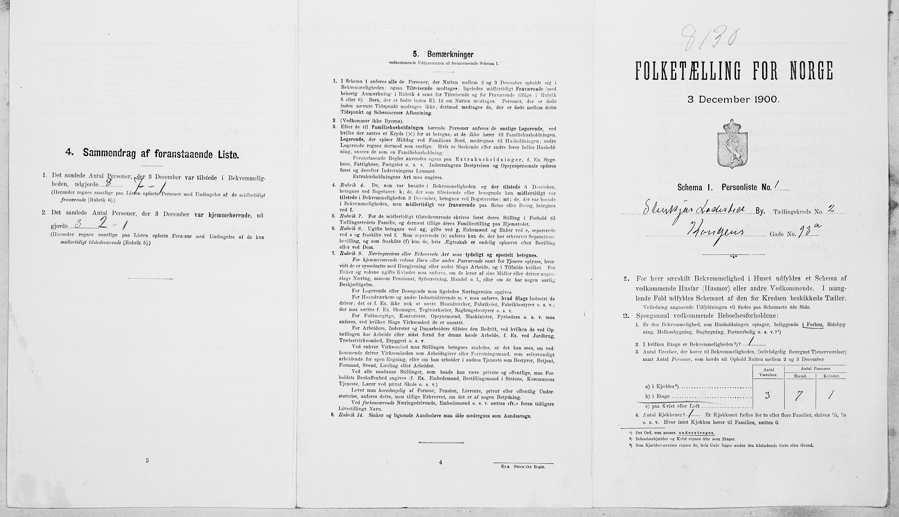 SAT, Folketelling 1900 for 1702 Steinkjer ladested, 1900, s. 264