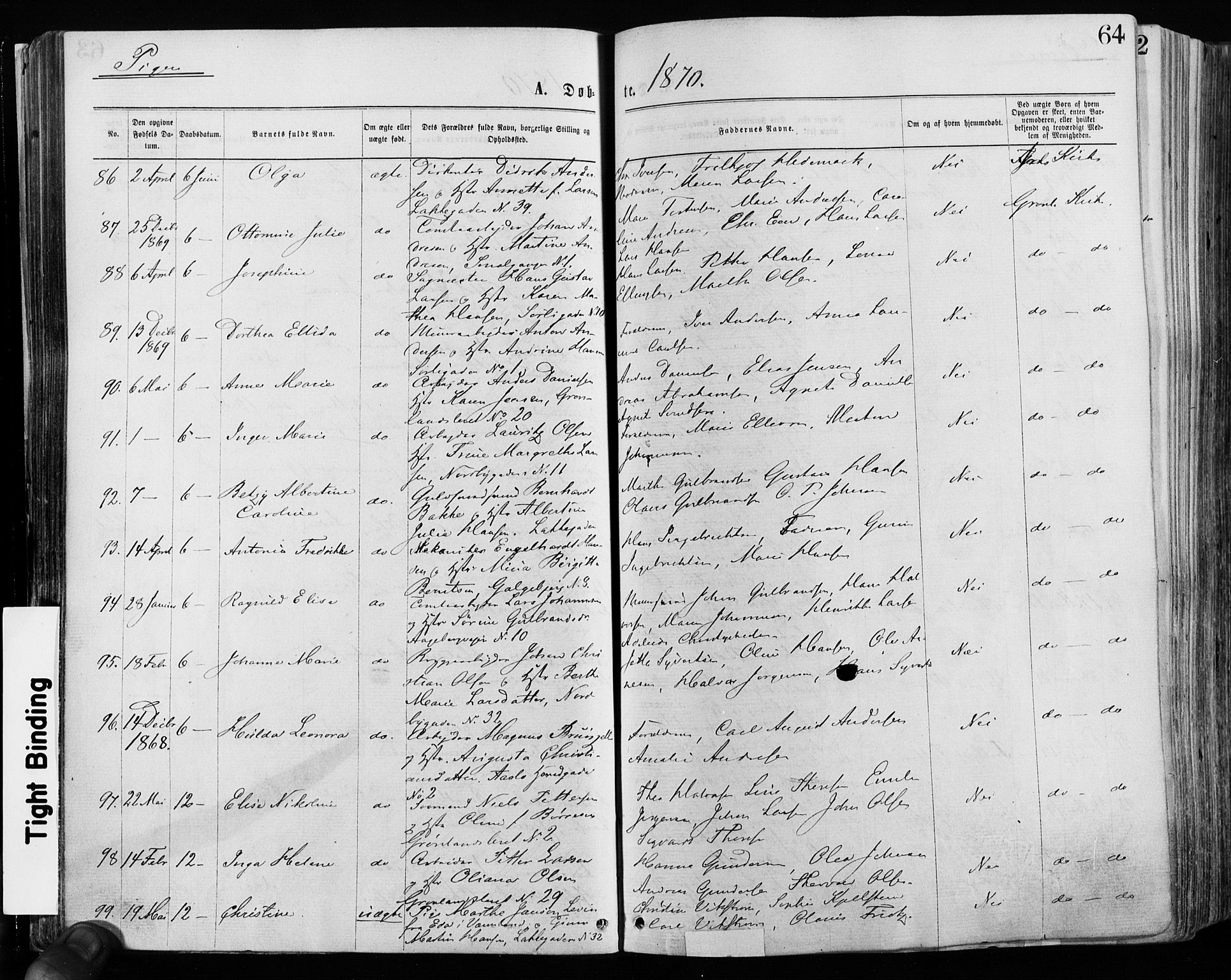Grønland prestekontor Kirkebøker, SAO/A-10848/F/Fa/L0004: Ministerialbok nr. 4, 1869-1880, s. 64