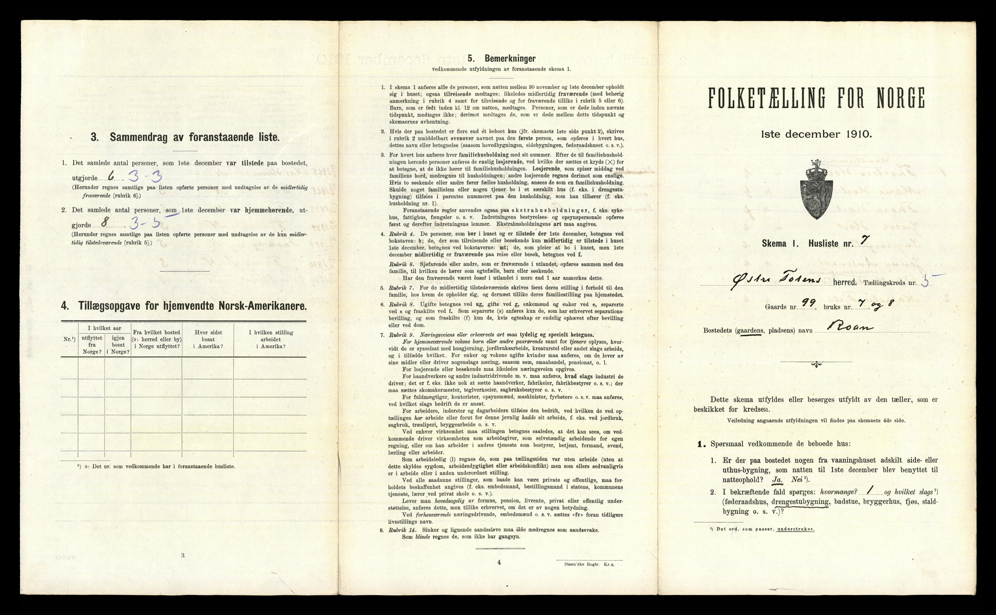 RA, Folketelling 1910 for 0528 Østre Toten herred, 1910, s. 1365