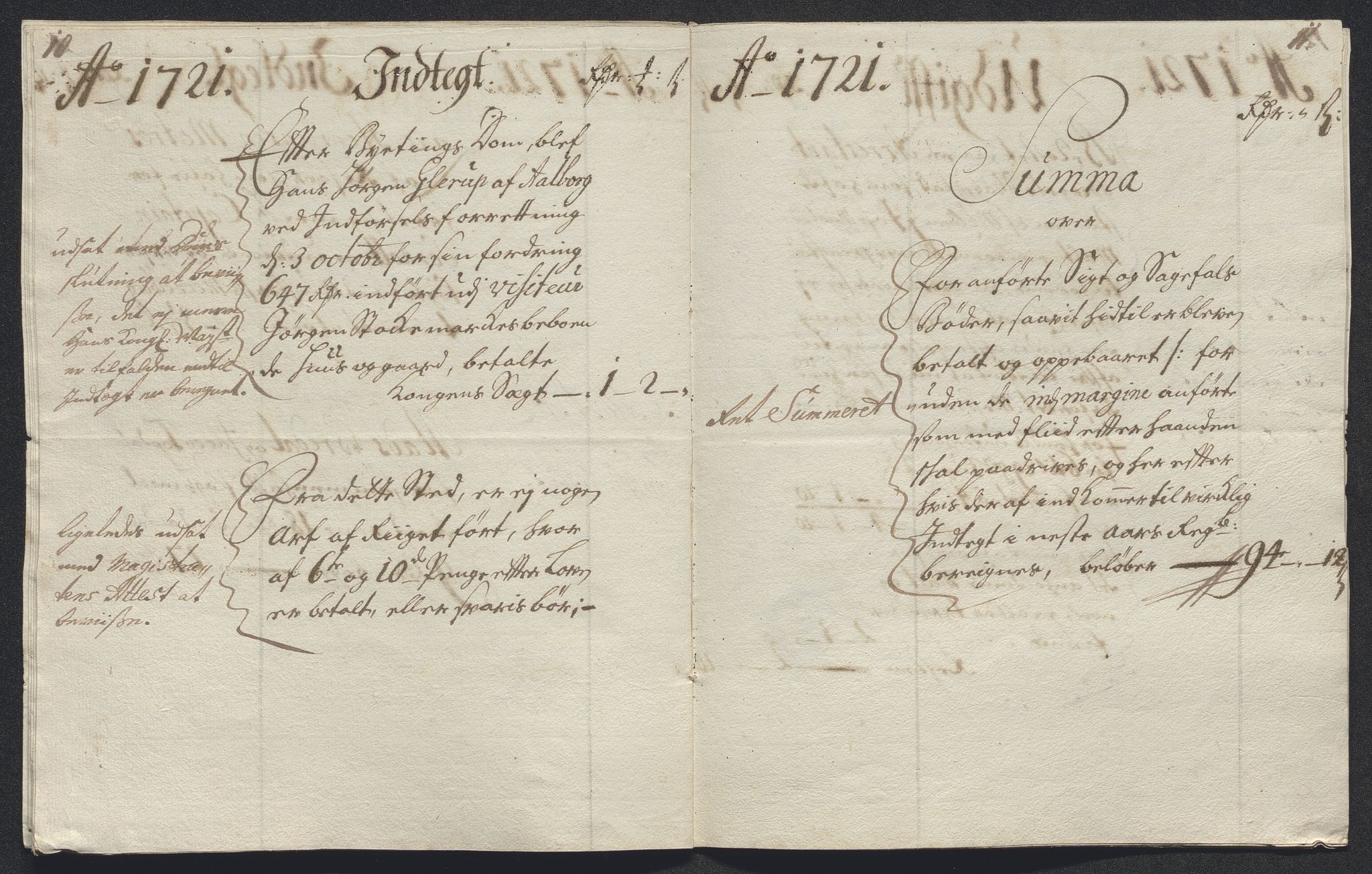 Rentekammeret inntil 1814, Reviderte regnskaper, Byregnskaper, AV/RA-EA-4066/R/Rm/L0286: [M19] Sikt og sakefall, 1719-1727, s. 73