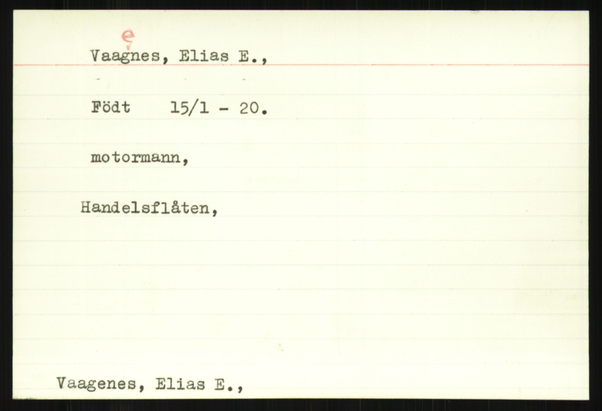 Direktoratet for sjømenn, AV/RA-S-3545/G/Gi/L0009: Kartotek over krigsdekorasjoner tildelt nordmenn under krigen, 1940-1945, s. 1137