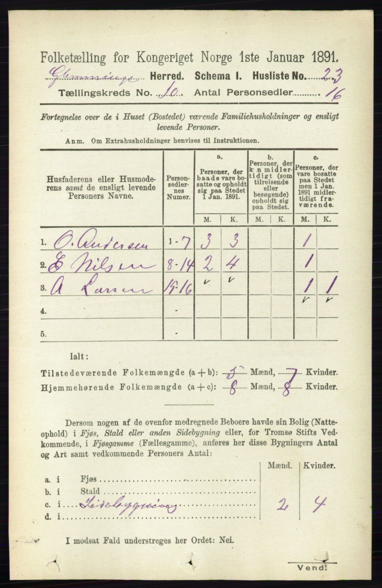 RA, Folketelling 1891 for 0132 Glemmen herred, 1891, s. 9923