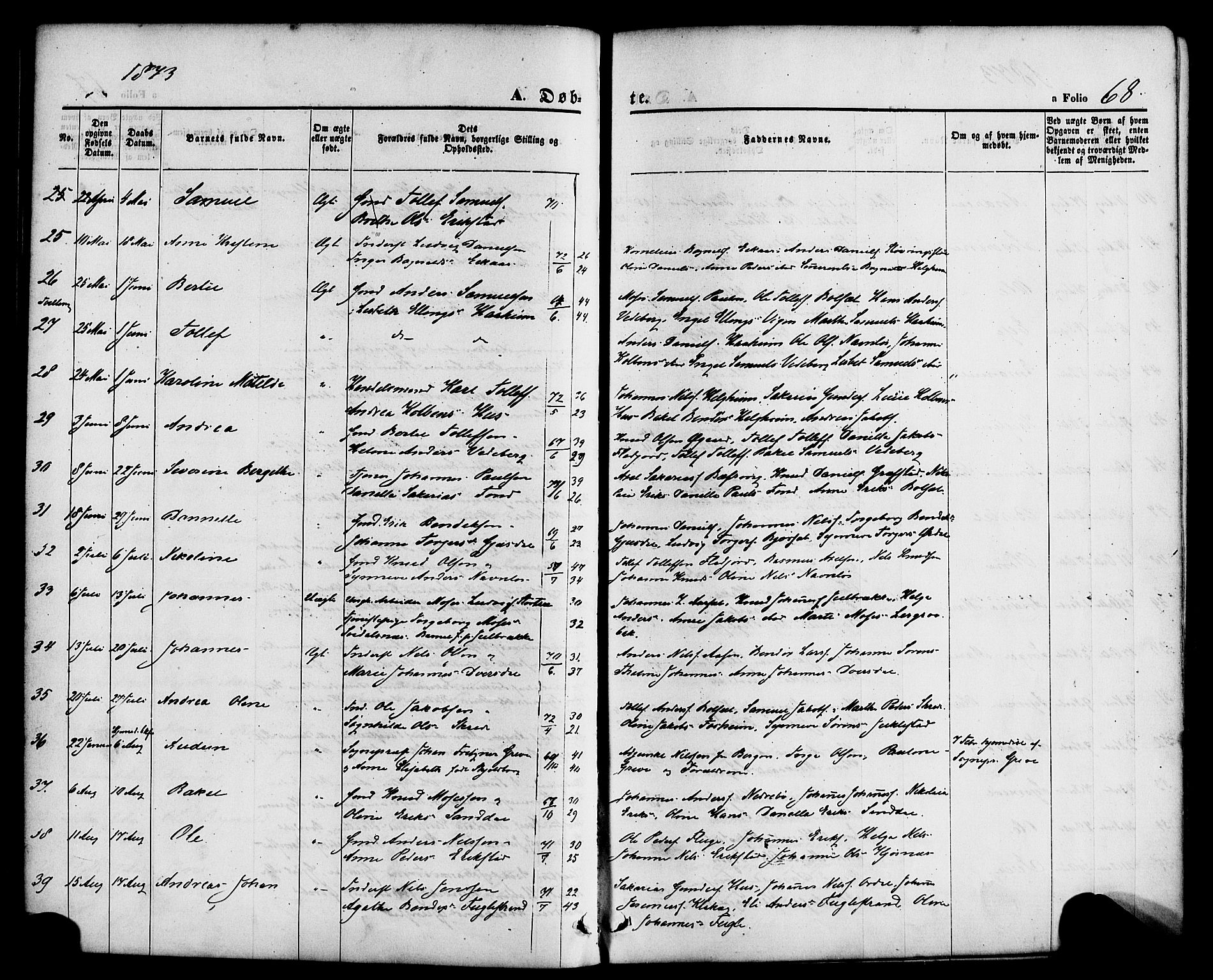 Jølster sokneprestembete, AV/SAB-A-80701/H/Haa/Haaa/L0011: Ministerialbok nr. A 11, 1866-1881, s. 68