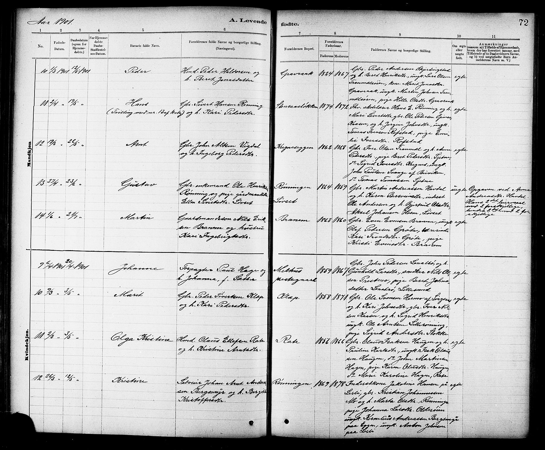 Ministerialprotokoller, klokkerbøker og fødselsregistre - Sør-Trøndelag, SAT/A-1456/691/L1094: Klokkerbok nr. 691C05, 1879-1911, s. 72