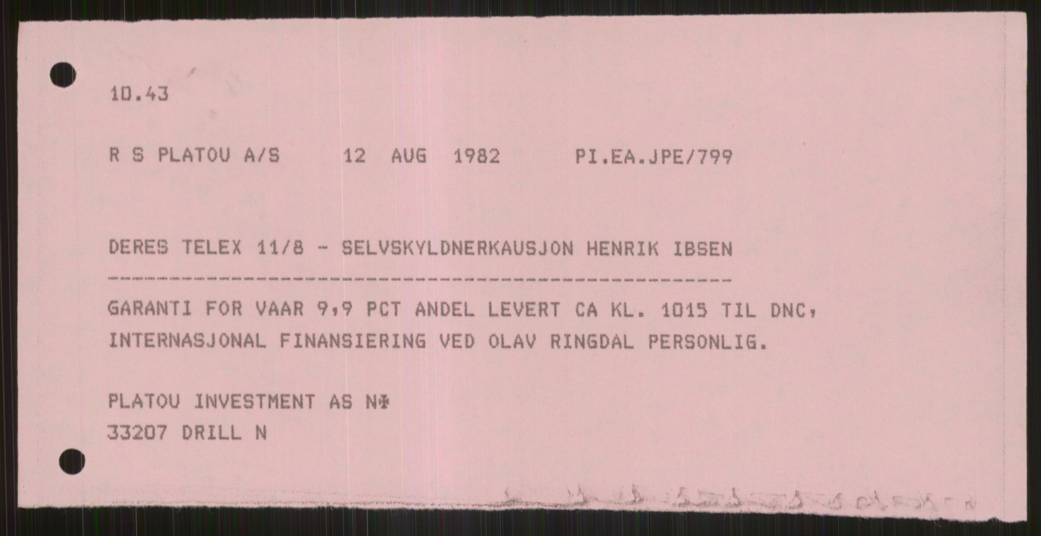 Pa 1503 - Stavanger Drilling AS, SAST/A-101906/D/L0005: Korrespondanse og saksdokumenter, 1974-1985, s. 1087