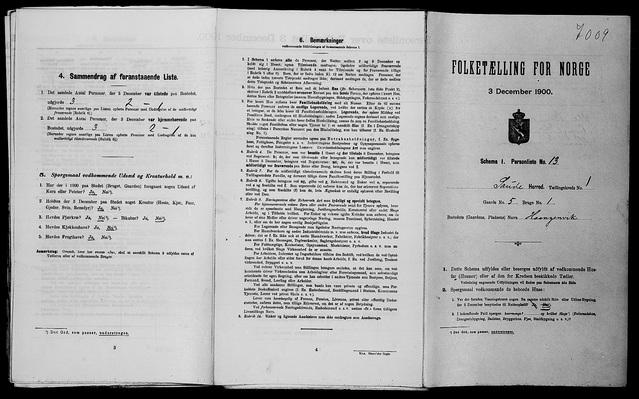 SAST, Folketelling 1900 for 1135 Sauda herred, 1900, s. 90