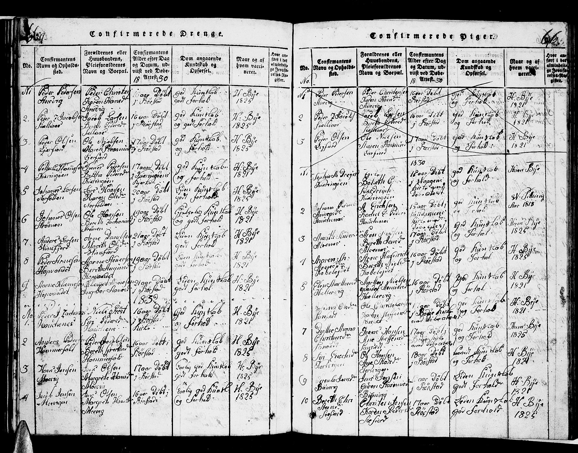 Ministerialprotokoller, klokkerbøker og fødselsregistre - Nordland, AV/SAT-A-1459/853/L0773: Klokkerbok nr. 853C01, 1821-1859, s. 664-665