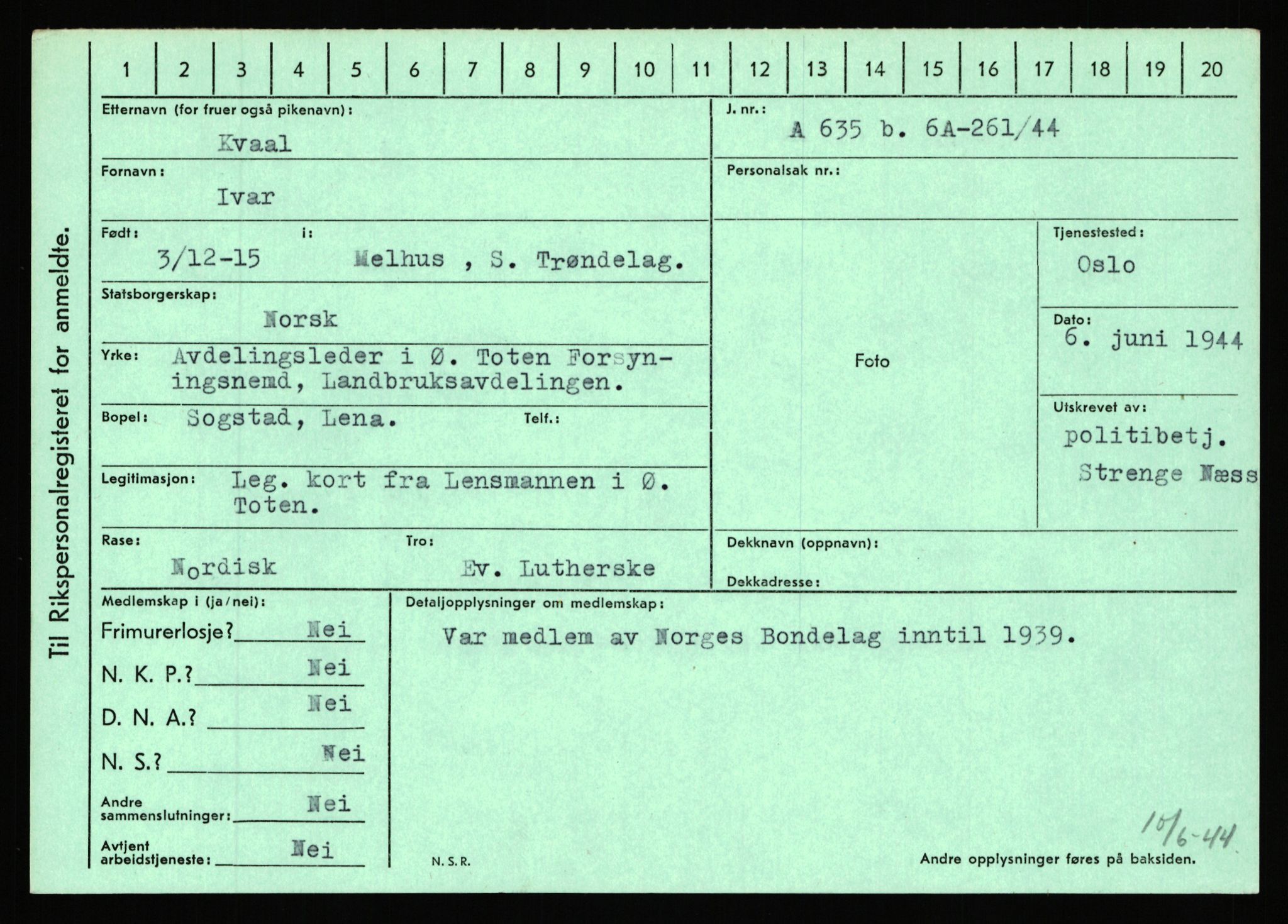 Statspolitiet - Hovedkontoret / Osloavdelingen, AV/RA-S-1329/C/Ca/L0009: Knutsen - Limstrand, 1943-1945, s. 2084