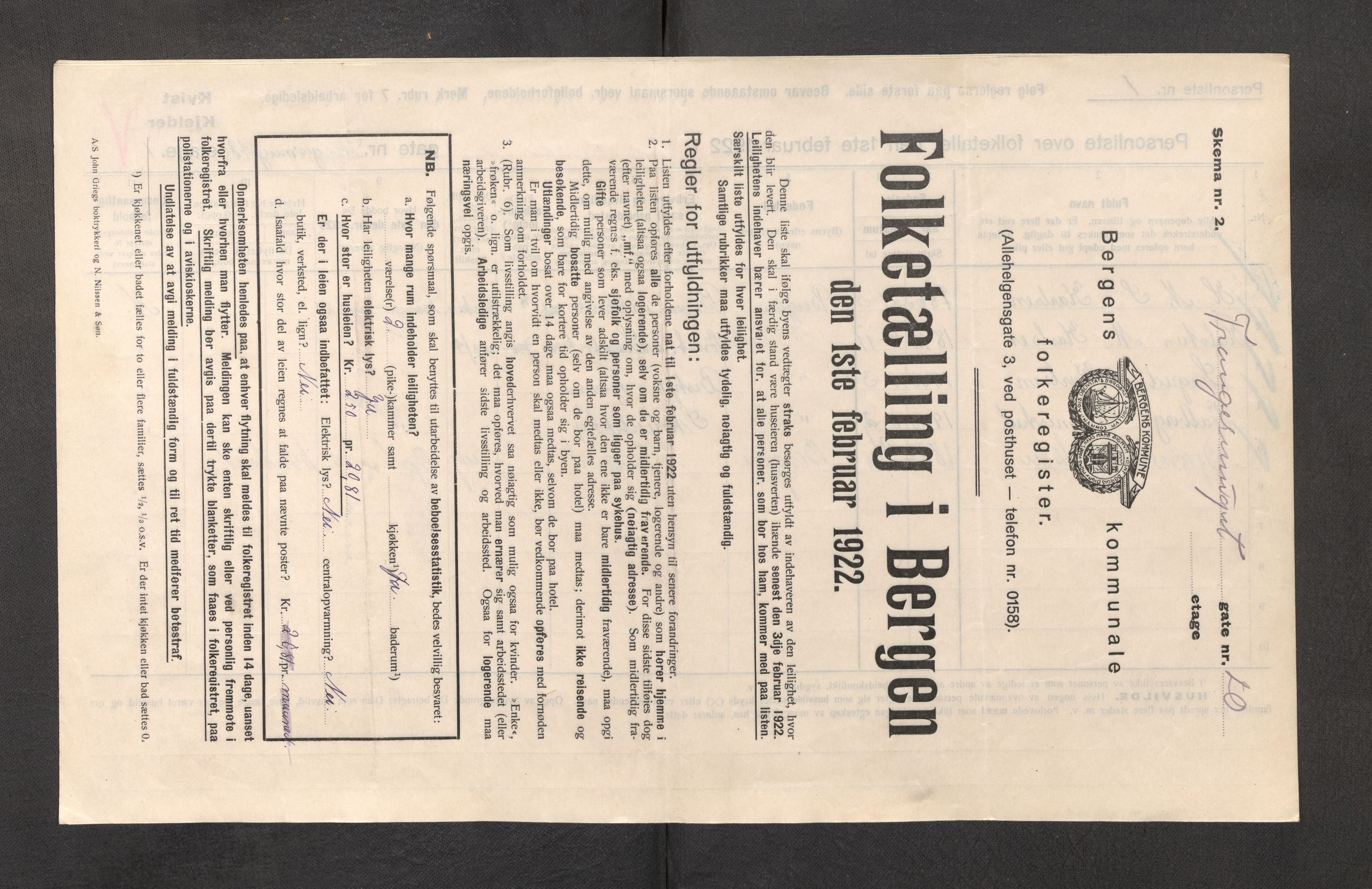 SAB, Kommunal folketelling 1922 for Bergen kjøpstad, 1922, s. 44949