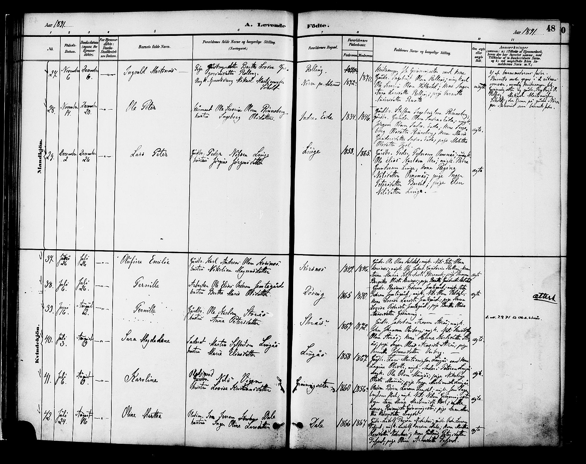 Ministerialprotokoller, klokkerbøker og fødselsregistre - Møre og Romsdal, AV/SAT-A-1454/519/L0255: Ministerialbok nr. 519A14, 1884-1908, s. 48