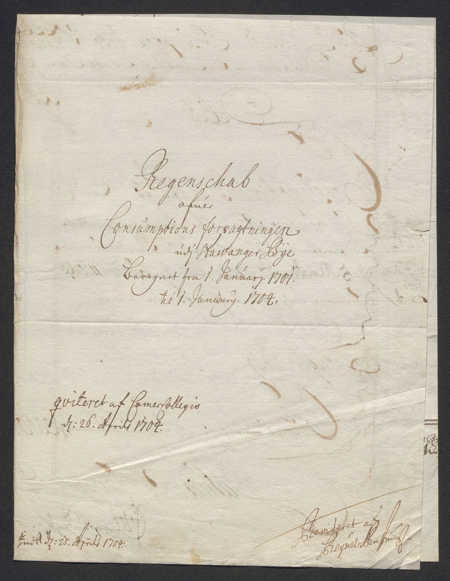 Rentekammeret inntil 1814, Reviderte regnskaper, Byregnskaper, RA/EA-4066/R/Ro/L0333: [O25] Konsumpsjonsregnskap, 1690-1704, s. 139