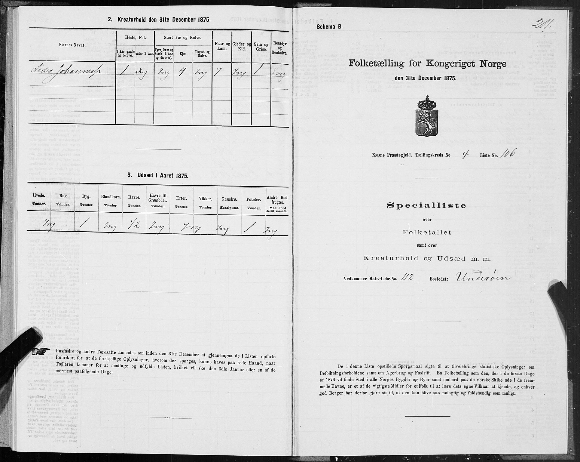 SAT, Folketelling 1875 for 1828P Nesna prestegjeld, 1875, s. 3211