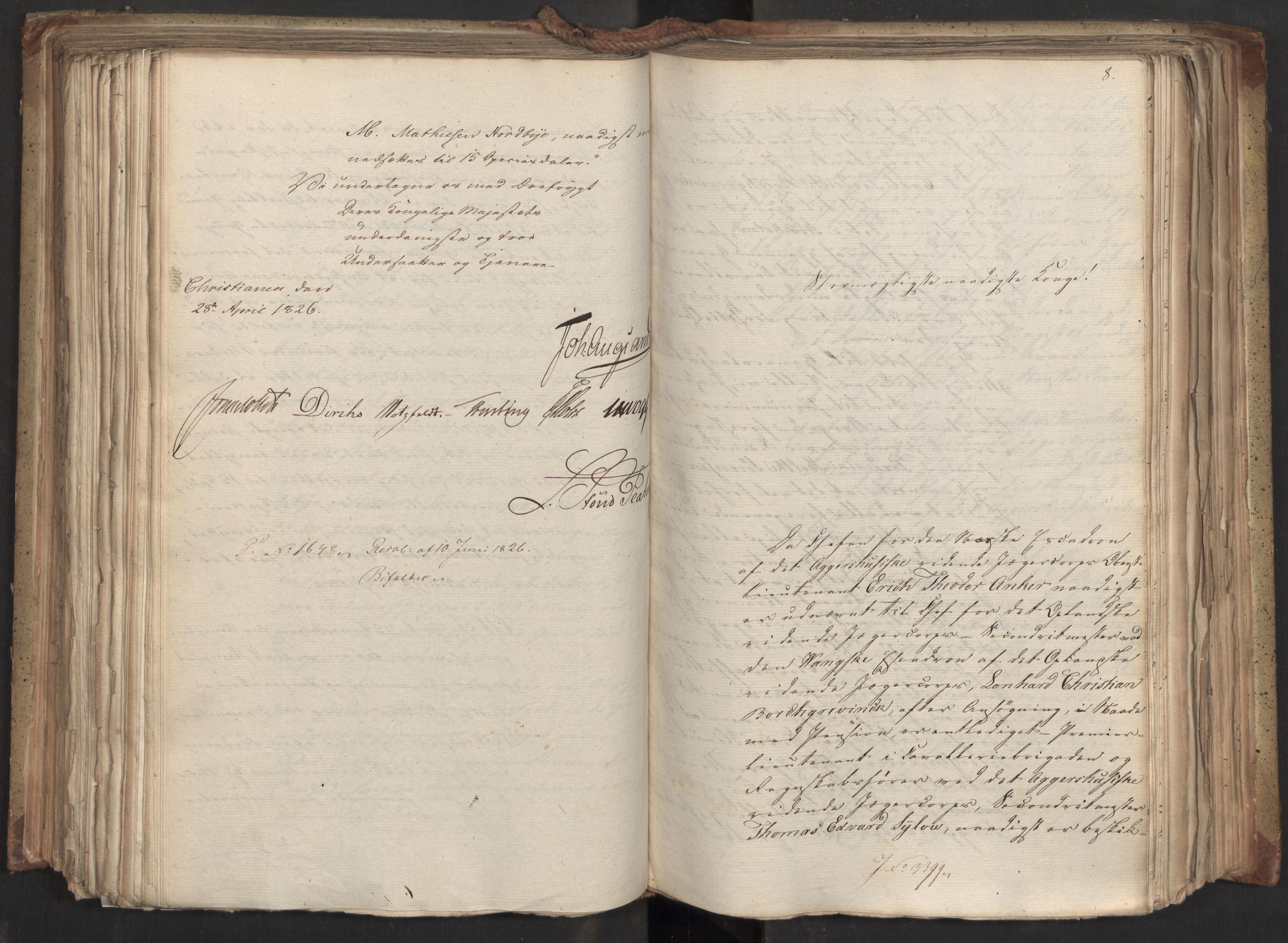 Statsrådsavdelingen i Stockholm, AV/RA-S-1003/D/Da/L0046: Regjeringsinnstillinger nr. 3308-3500, 1826, s. 266