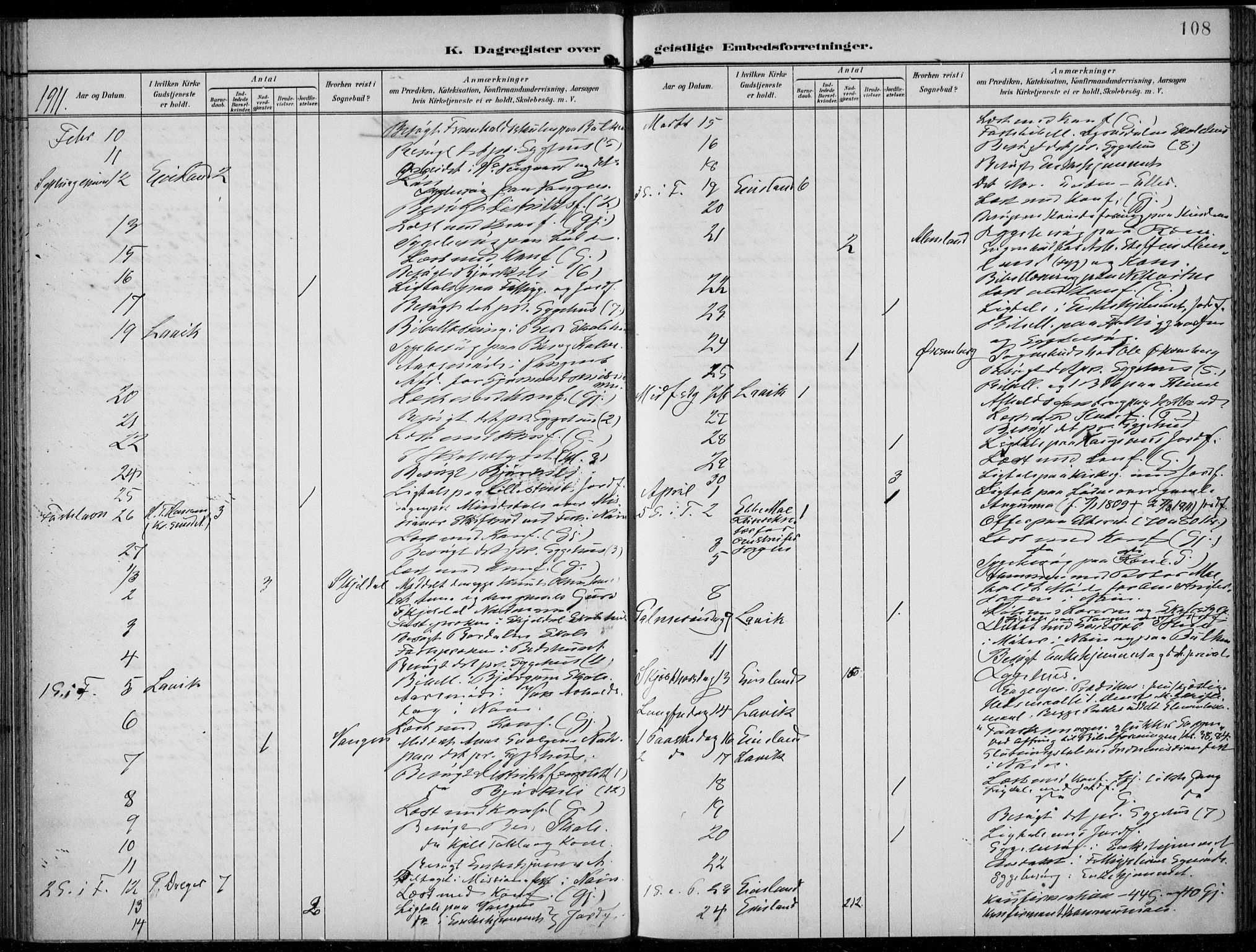 Voss sokneprestembete, AV/SAB-A-79001/H/Haa: Ministerialbok nr. F  1, 1898-1926, s. 108