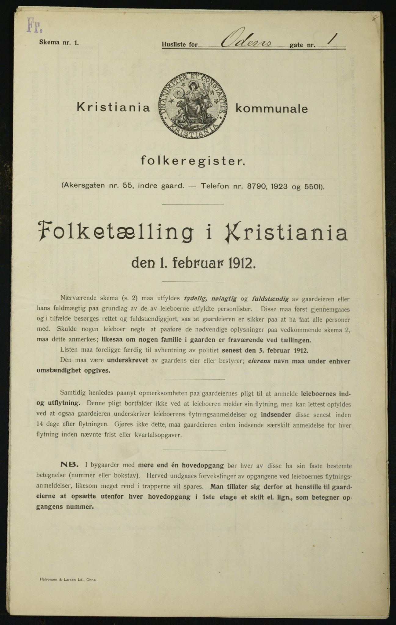 OBA, Kommunal folketelling 1.2.1912 for Kristiania, 1912, s. 75173