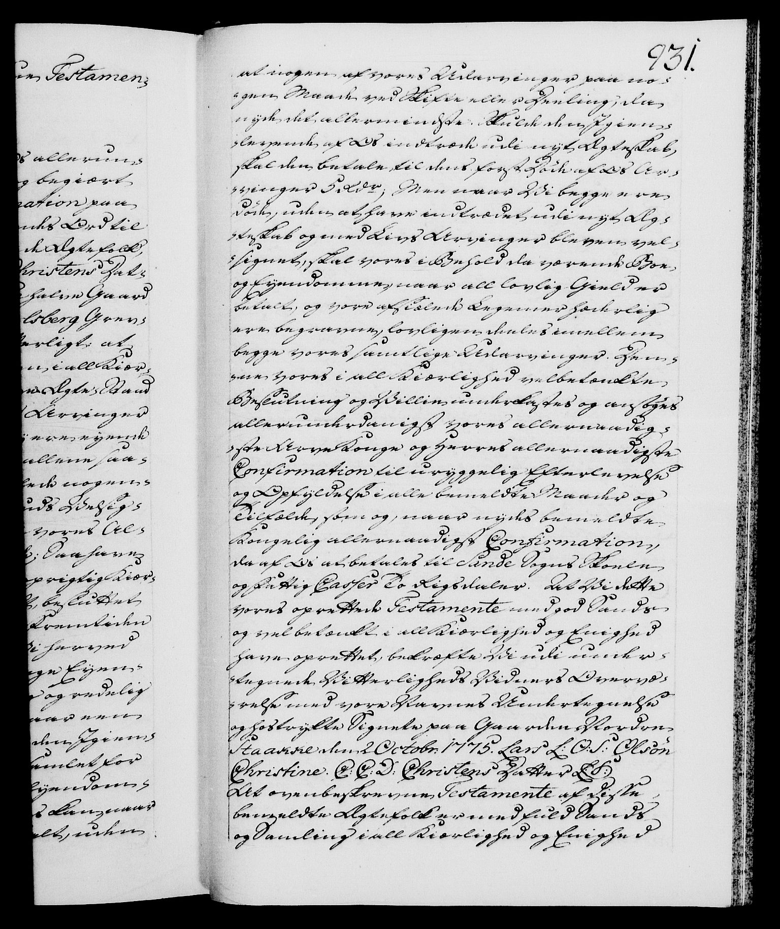 Danske Kanselli 1572-1799, AV/RA-EA-3023/F/Fc/Fca/Fcaa/L0046: Norske registre, 1773-1775, s. 931a