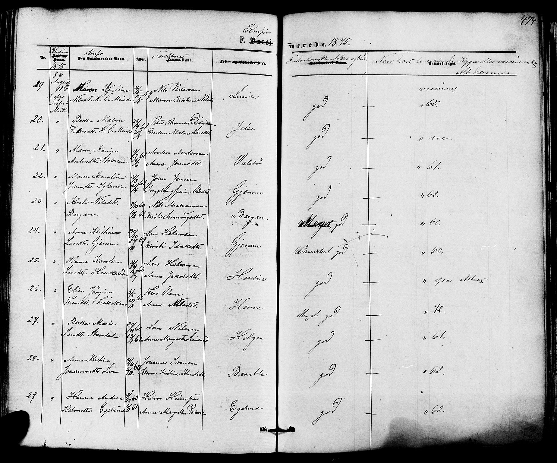 Solum kirkebøker, AV/SAKO-A-306/F/Fa/L0008: Ministerialbok nr. I 8, 1865-1876, s. 474